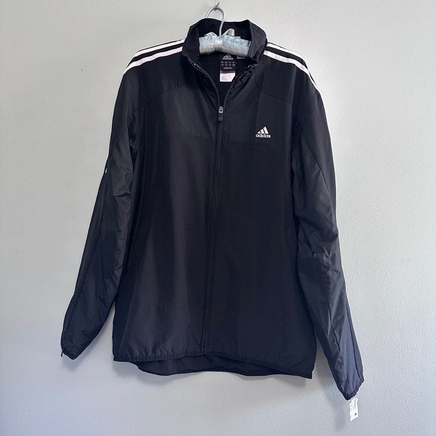 Adidas Adidas black classic three stripe windbreaker jacket size M Size US M / EU 48-50 / 2 - 2 Thumbnail