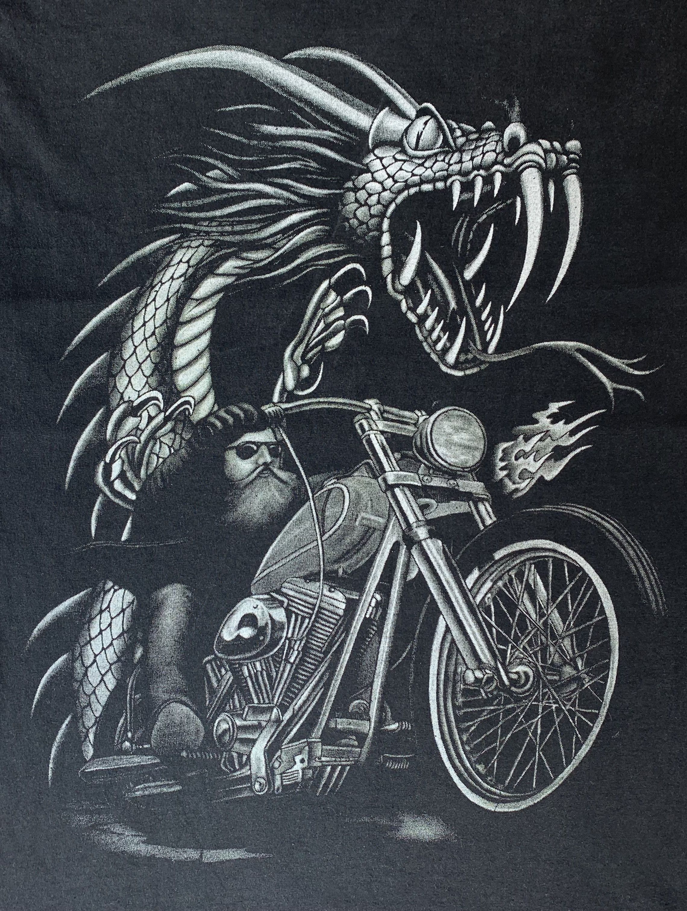 Vintage Vintage 90s Biker Dragon t shirt Y2K Retro Rock Cut off Size US S / EU 44-46 / 1 - 5 Thumbnail