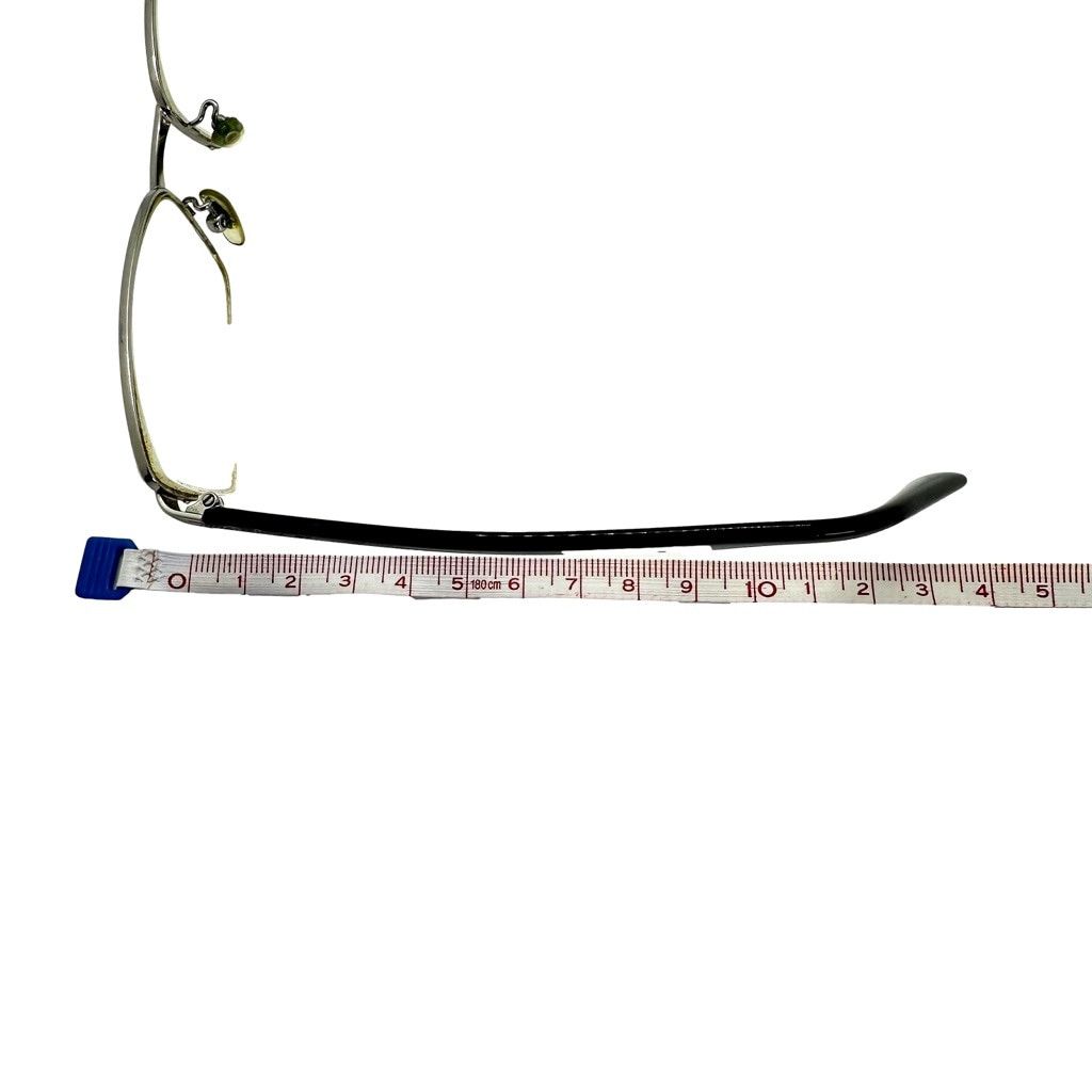 RayBan Vintage Ray Ban Navy Silver Metal Half Rim Rectangular Frame Size ONE SIZE - 12 Thumbnail