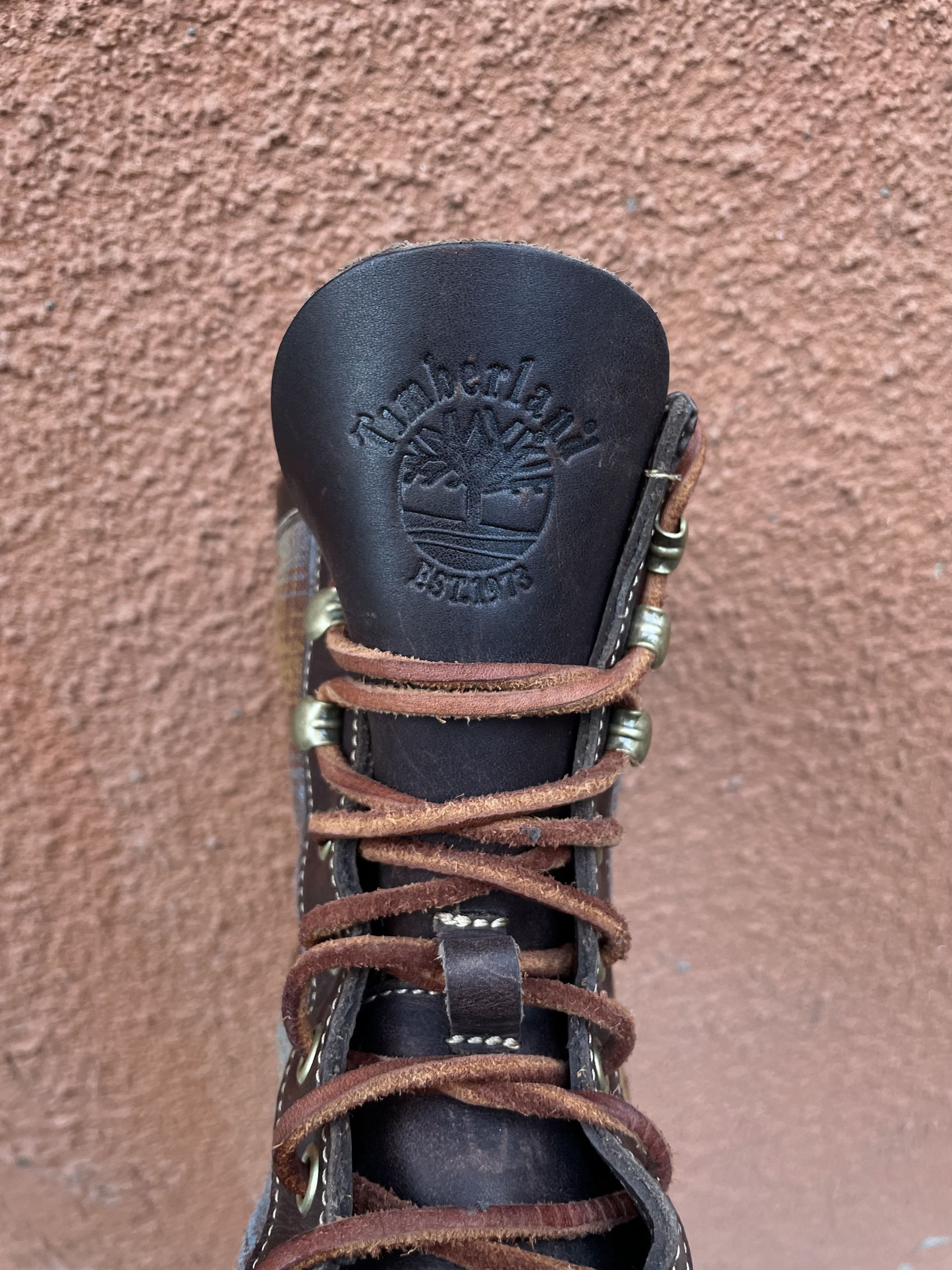 Timberland × Vintage Rare Timberland brown leather canvas derby boots Size US 9 / EU 42 - 7 Thumbnail