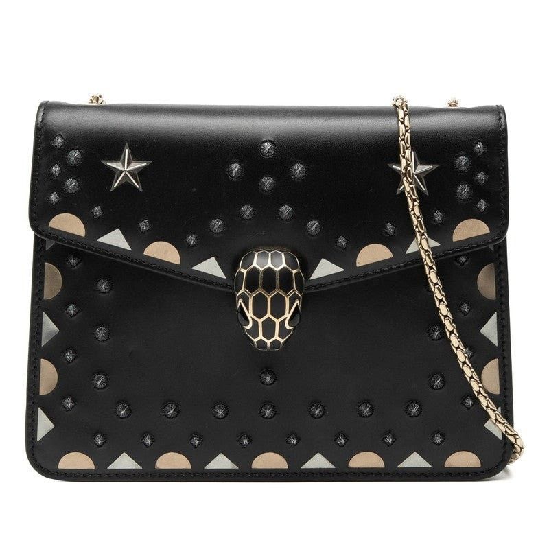 Bvlgari Bvlgari Leather Serpenti Studs Chain Shoulder Bag Black Size ONE SIZE - 1 Thumbnail