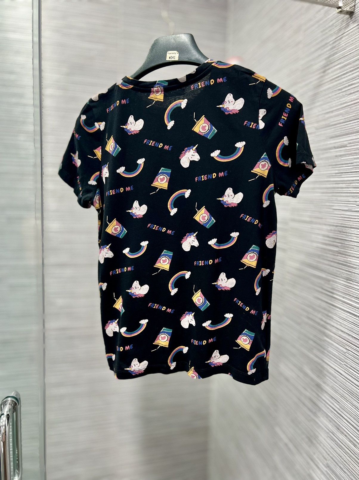Pull & Bear Pull & Bear Women's Black Cotton Unicorn & Rainbow Print Size S / US 4 / IT 40 - 7 Thumbnail