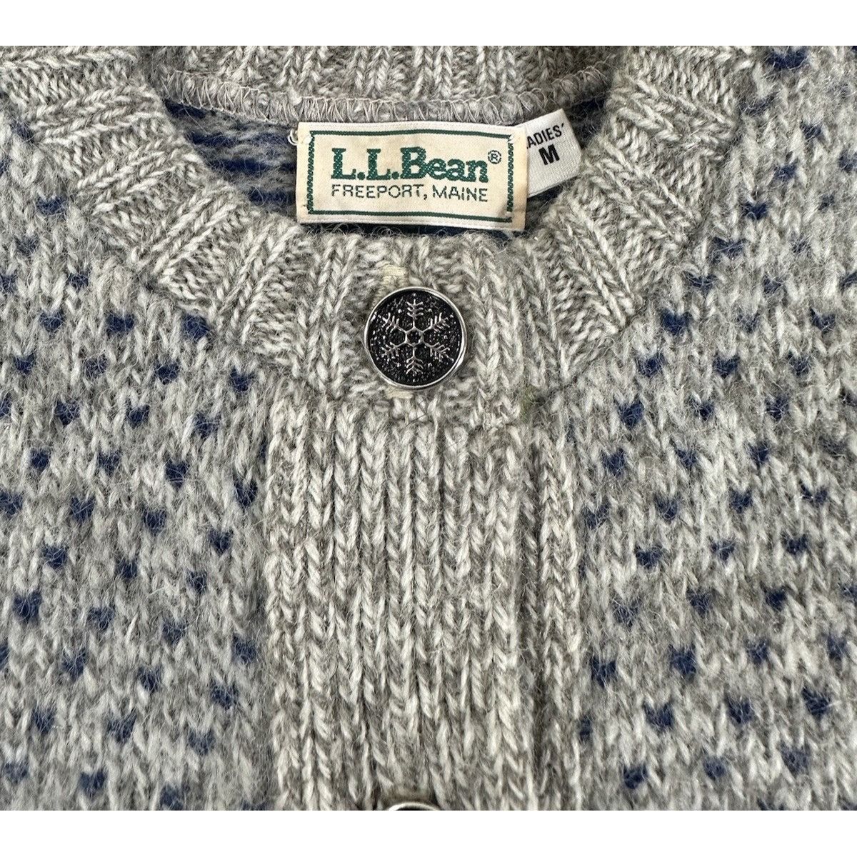 L.L. Bean Vintage LL Bean Knit Women’s Sweater Cardigan Wool Winter Sk Size M / US 6-8 / IT 42-44 - 4 Thumbnail