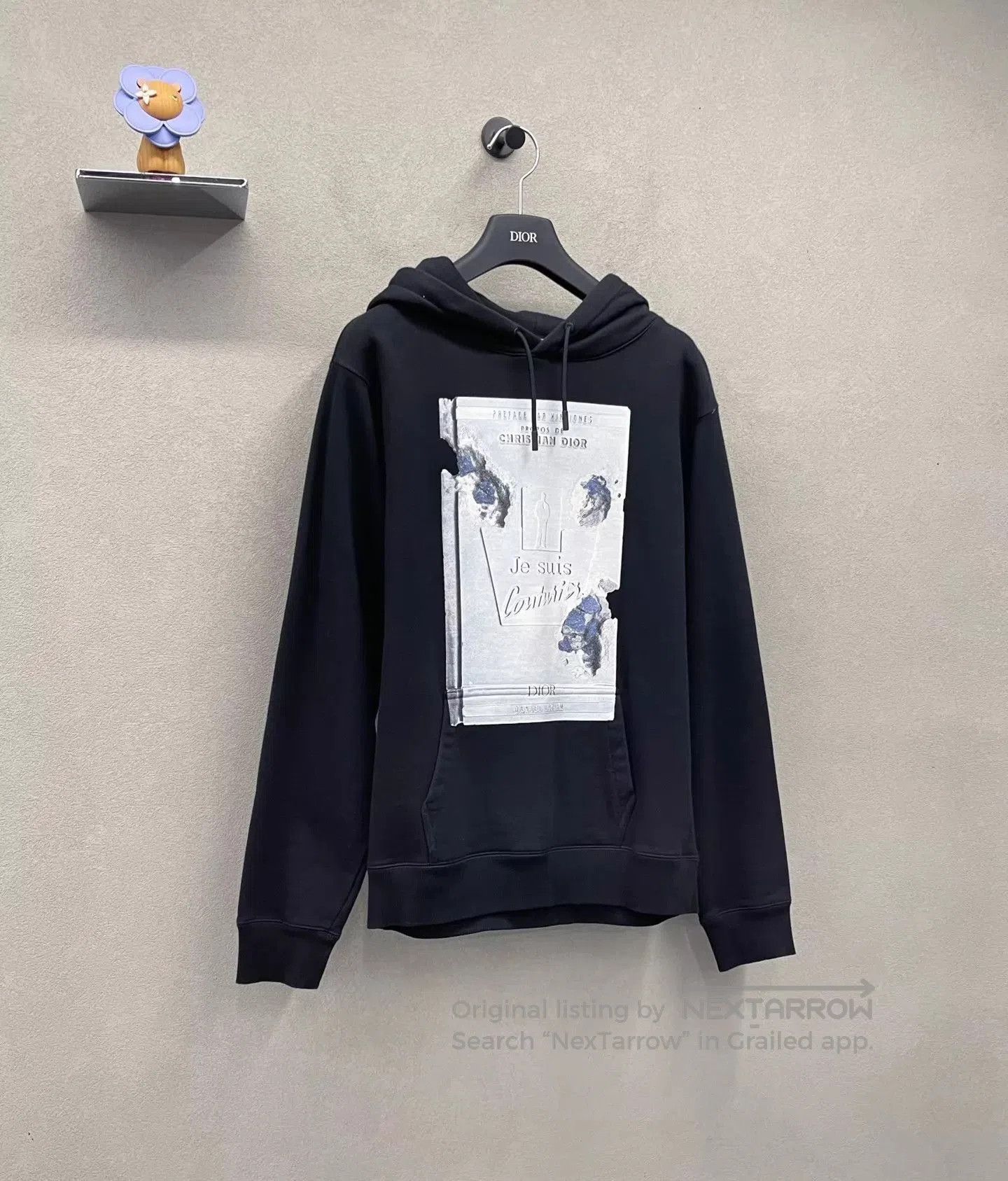 Dior Black Graphic Print Hoodie with Drawstring Hood. Size US S / EU 44-46 / 1 - 3 Thumbnail