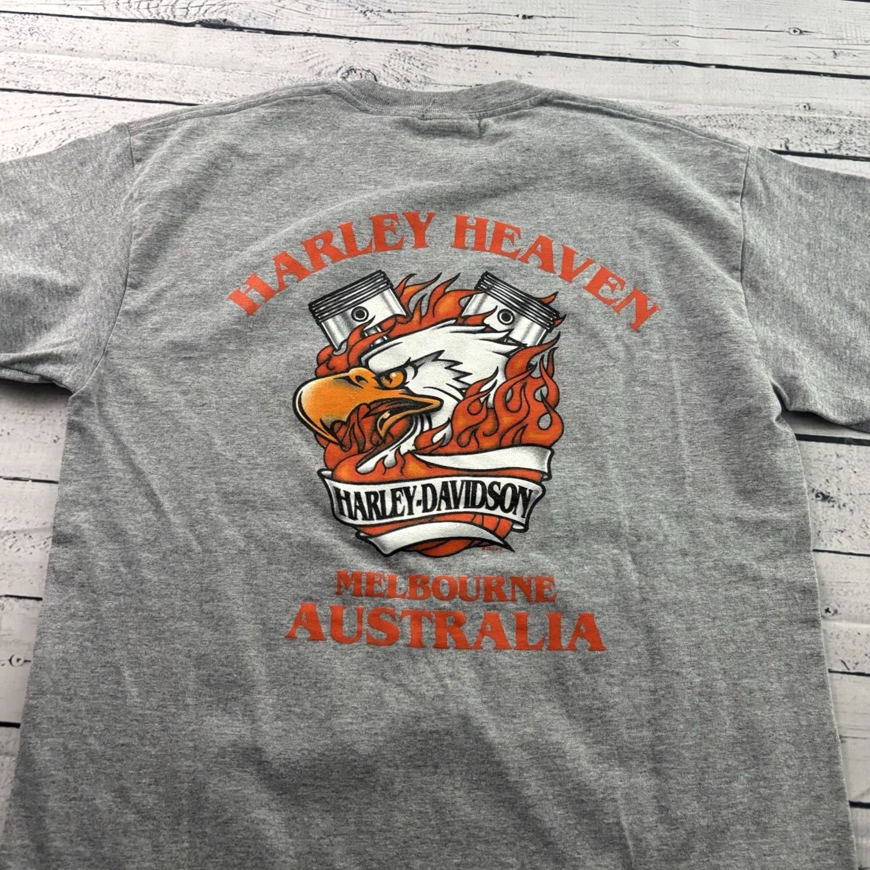 Harley Davidson Harley-Davidson T-Shirt Mens M Gray VTG Melbourne Australia Short Sleeve Shirt Size US M / EU 48-50 / 2 - 5 Thumbnail