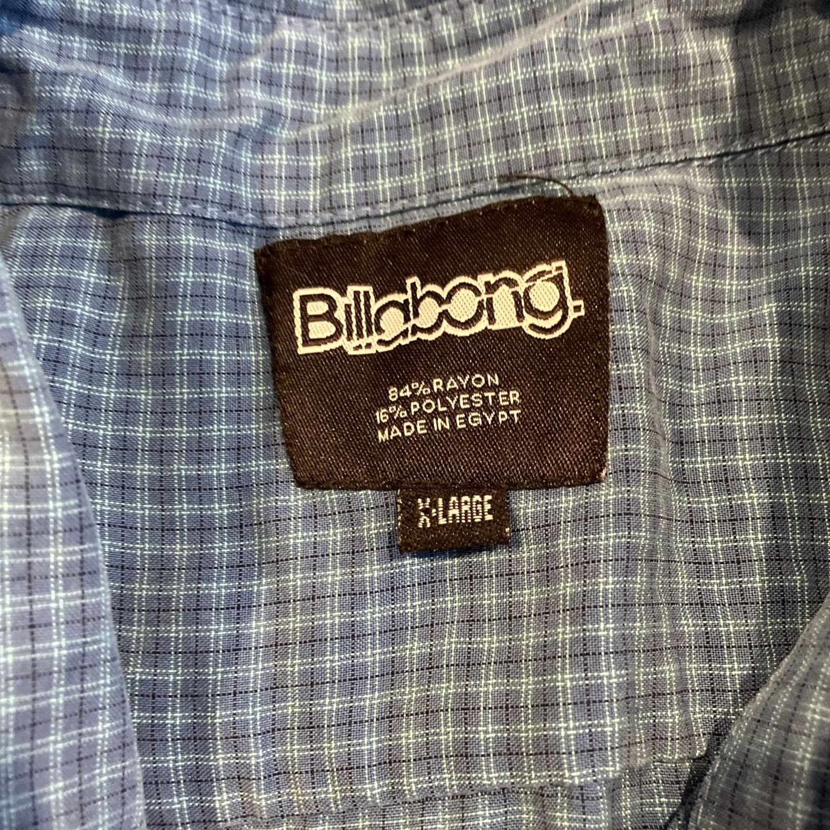 Billabong VINTAGE Billabong Short Sleeve Button Up Shirt Plaid Hawaiian Pattern XL Blue Mens Regular Collar Button Pockets All Seasons Size US XL / EU 56 / 4 - 3 Thumbnail