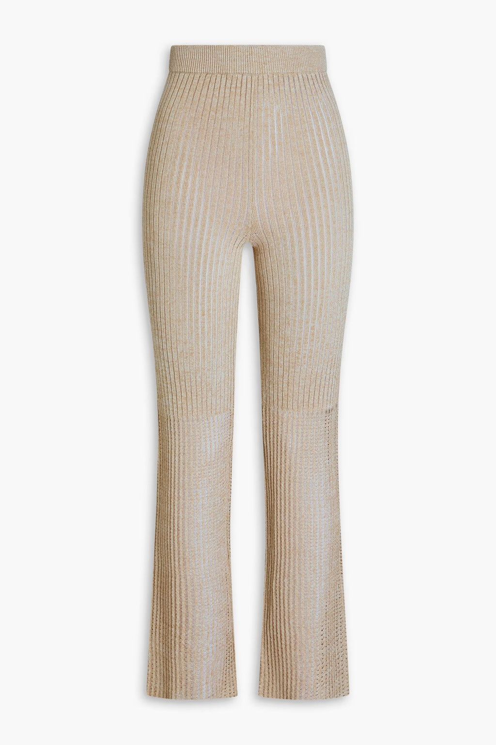 Nanushka NANUSHKA Karine Ribbed & Pointelle-knit slim-leg Pants Beige Size 30" / US 8 / IT 44 - 1 Thumbnail