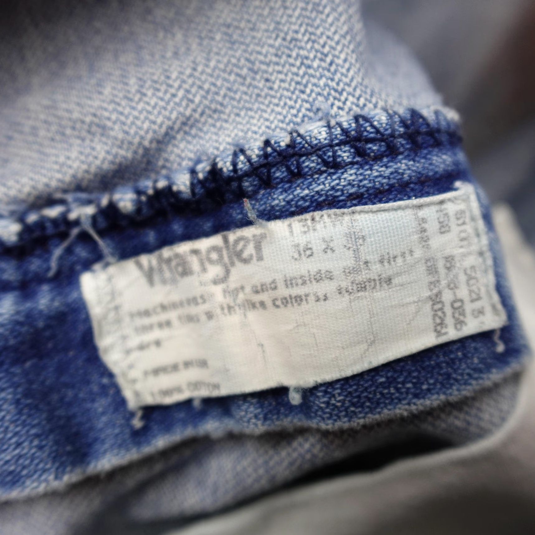 Wrangler VINTAGE Wrangler Jeans Mens 36x35 Denim Blue Western Cowboy Whiskered Size US 32 / EU 48 - 4 Thumbnail