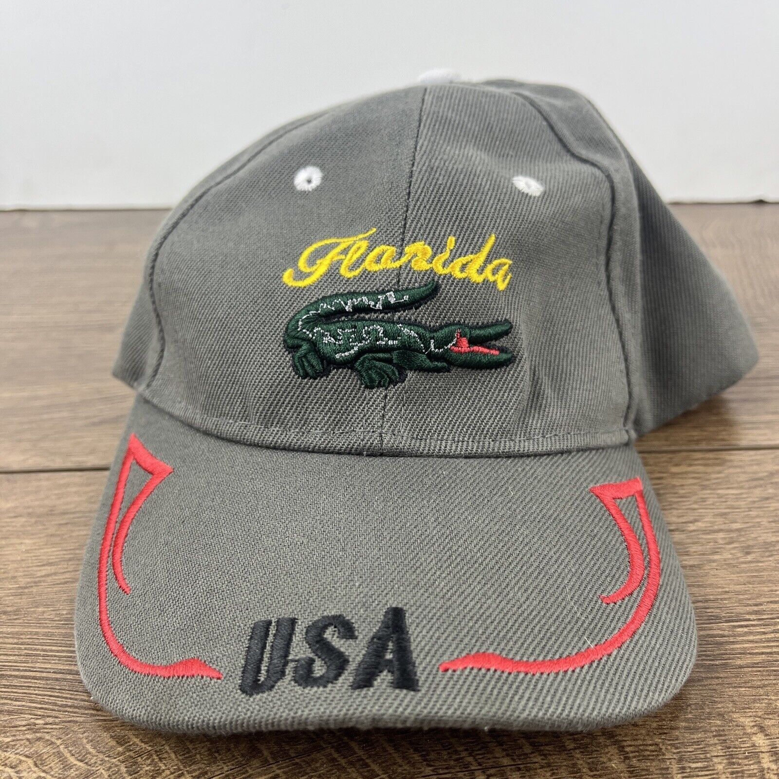 Other Florida Hat Alligator Gator Gray Hat Adjustable Adult Size G Size ONE SIZE - 3 Thumbnail
