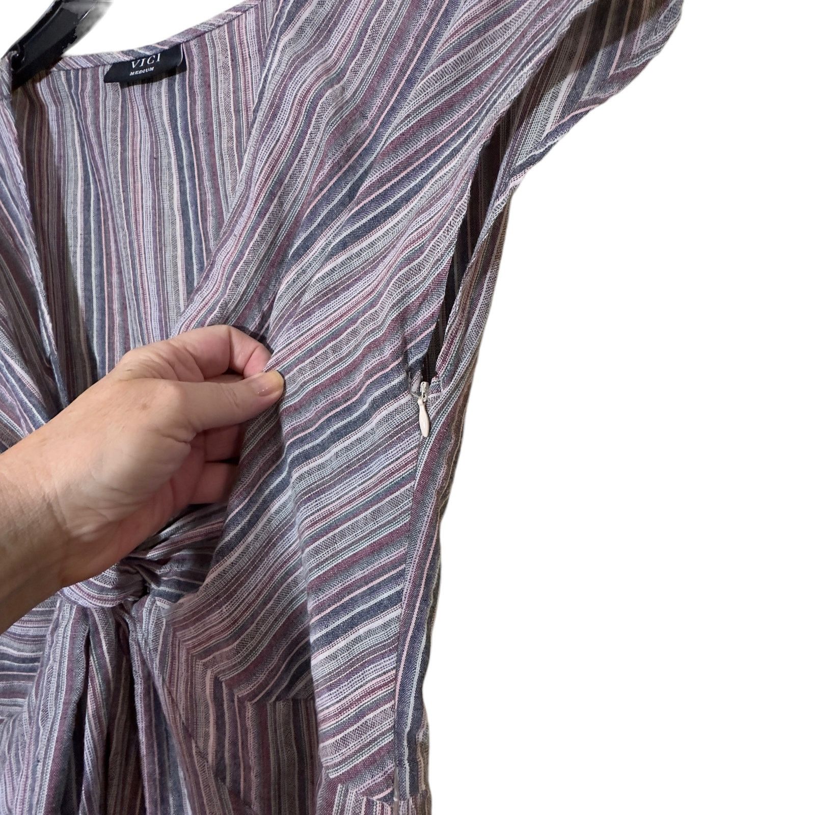Other VICI Women's Multicolor Striped Knotted Twist Front Dress Size M / US 6-8 / IT 42-44 - 10 Thumbnail