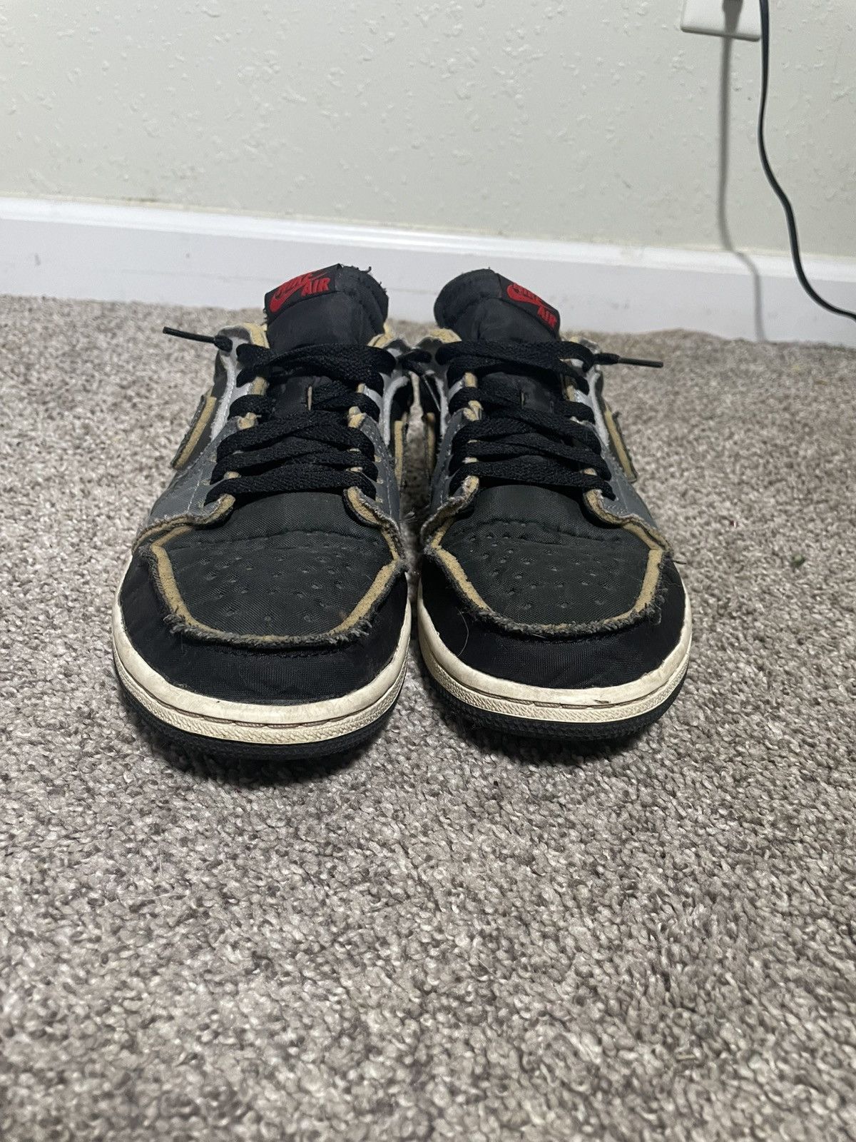 Nike Jordan 1 Low OG EX Black and Grey Sneaker Shoes Size US 9 / EU 42 - 9 Thumbnail