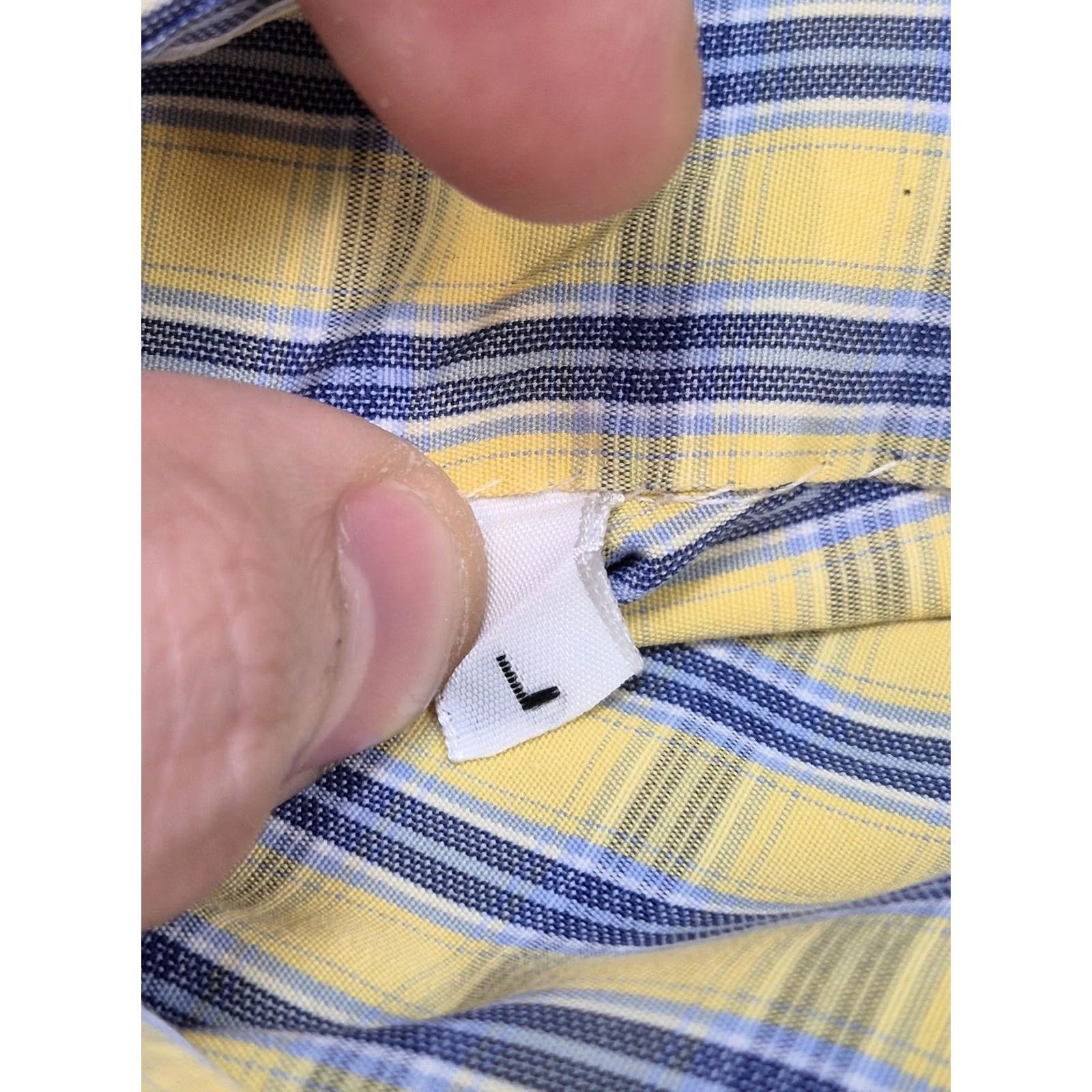 Kiton Kiton Dress Shirt Mens L Yellow Check Long Sleeve Classic 100% Cotton Made Italy Size 42R - 4 Thumbnail