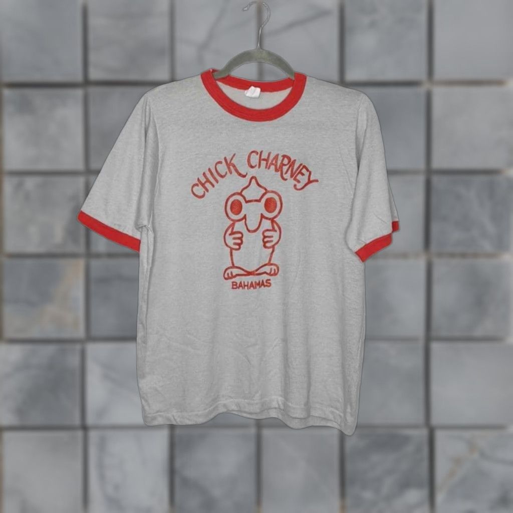 Vintage VINTAGE Chick Charney Bahamas VTG Shirt Art Funny Joke Book Fairy Tale Ringer Shirt M Unisex Adults Gray Mens Womens Boys Girls Size US M / EU 48-50 / 2 - 1 Thumbnail