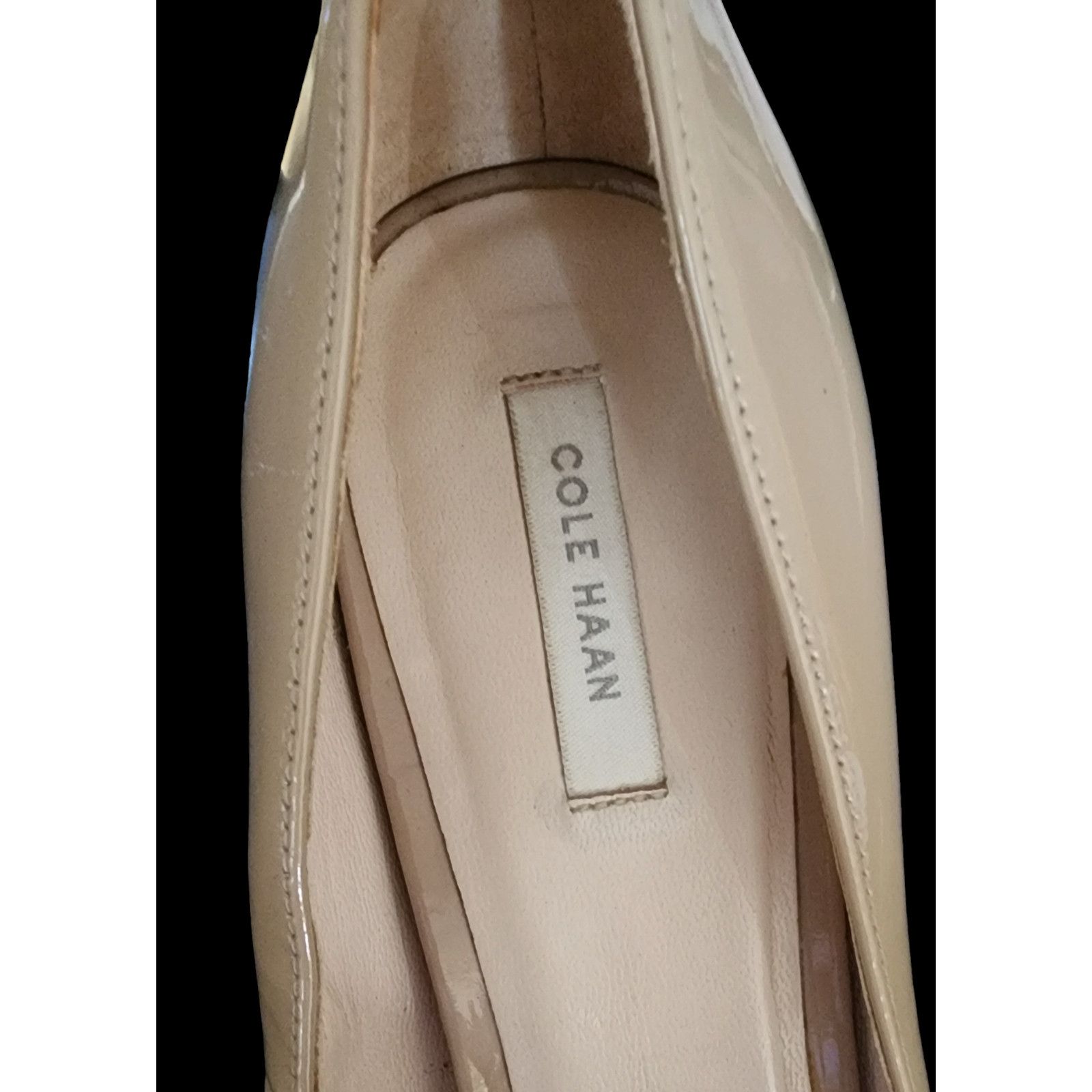 Cole Haan Cole Haan Grand.OS 8.5 B Tan Leather Peep Toe Pumps size 8 Size US 8 / IT 38 - 6 Thumbnail
