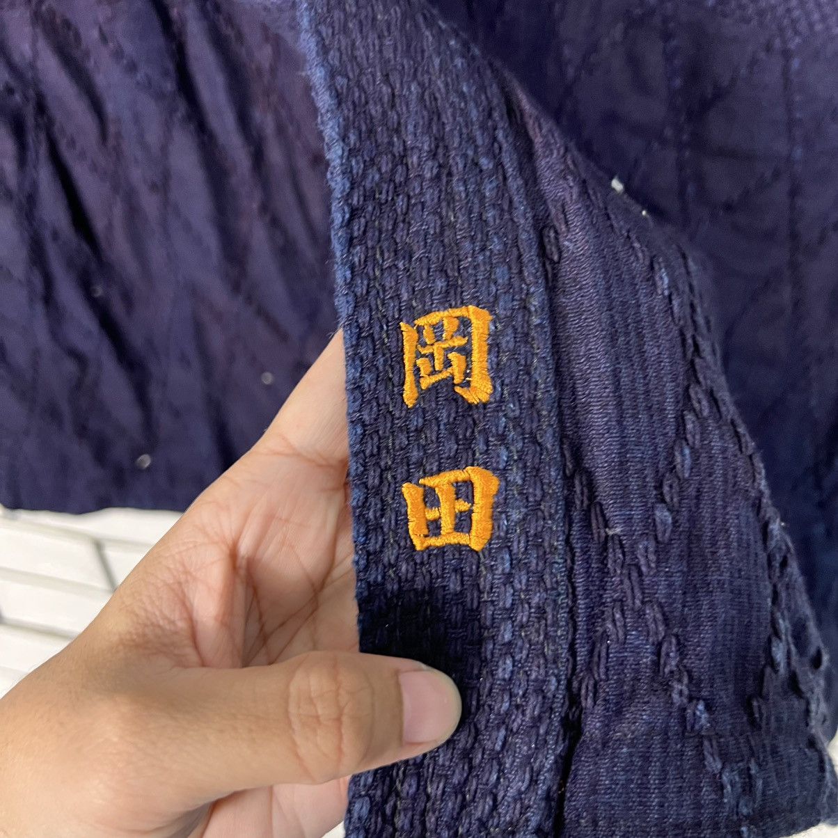 Vintage Bushu Navy Blue Indigo Shashiko Thick Weave Kimono 4133-C188 Size US L / EU 52-54 / 3 - 9 Thumbnail
