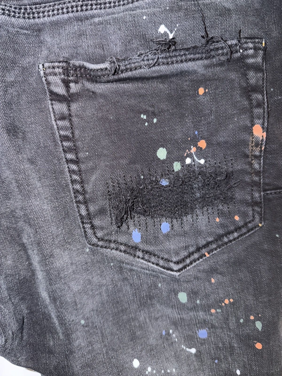 Purple Brand Purple Brand Paint Splatter Jeans – Black – Size 34 Size US 34 / EU 50 - 8 Thumbnail