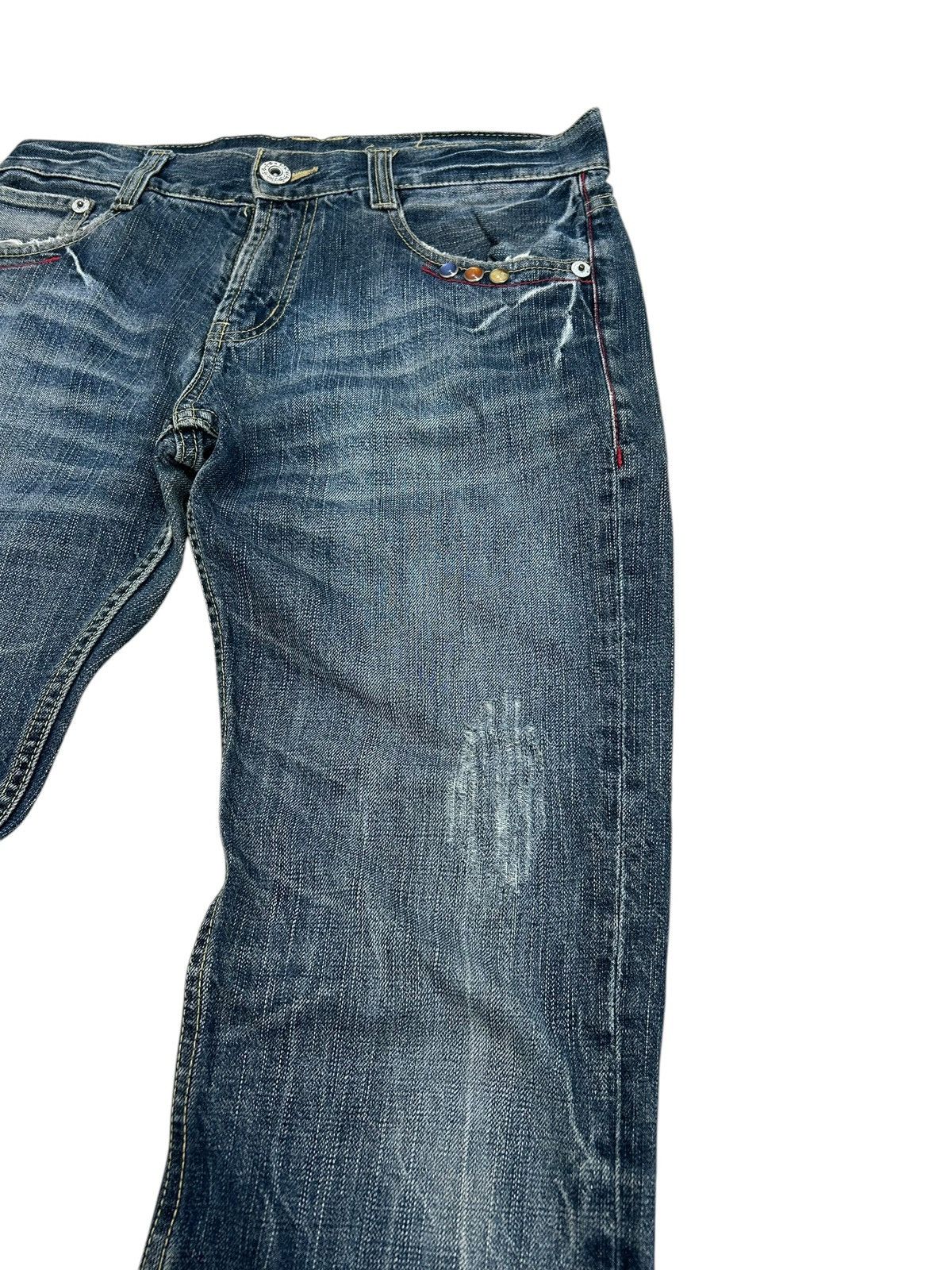 Japanese Brand × Tornado Mart Winger Japan Patch Embellishments Blue Way Distressed Jean Size US 31 - 8 Thumbnail