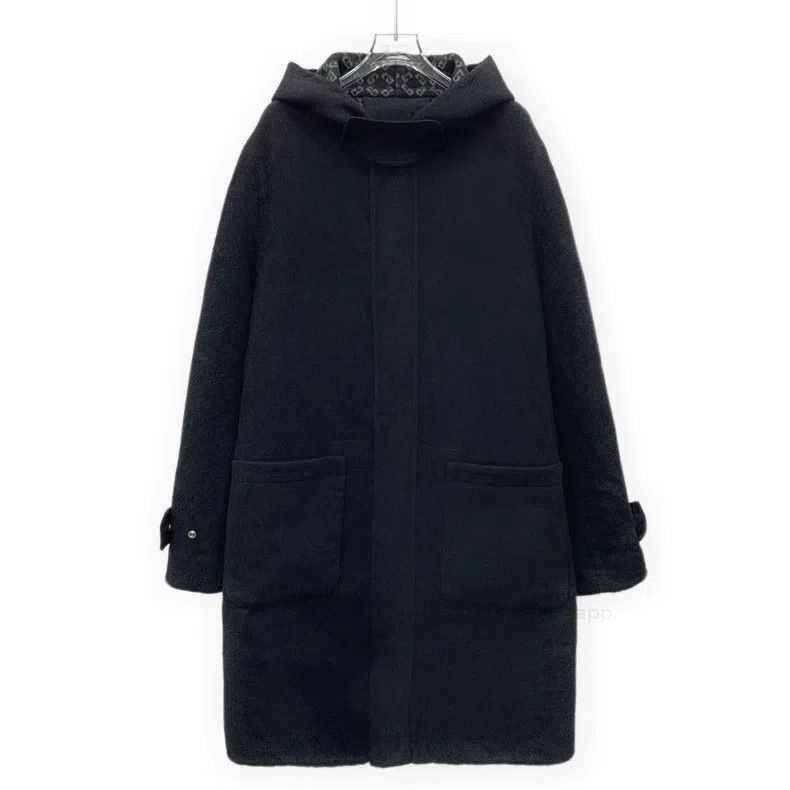 Givenchy Givenchy Black Logo Gold Label Wool Hooded Long Sleeve Ove Size US S / EU 44-46 / 1 - 1 Thumbnail