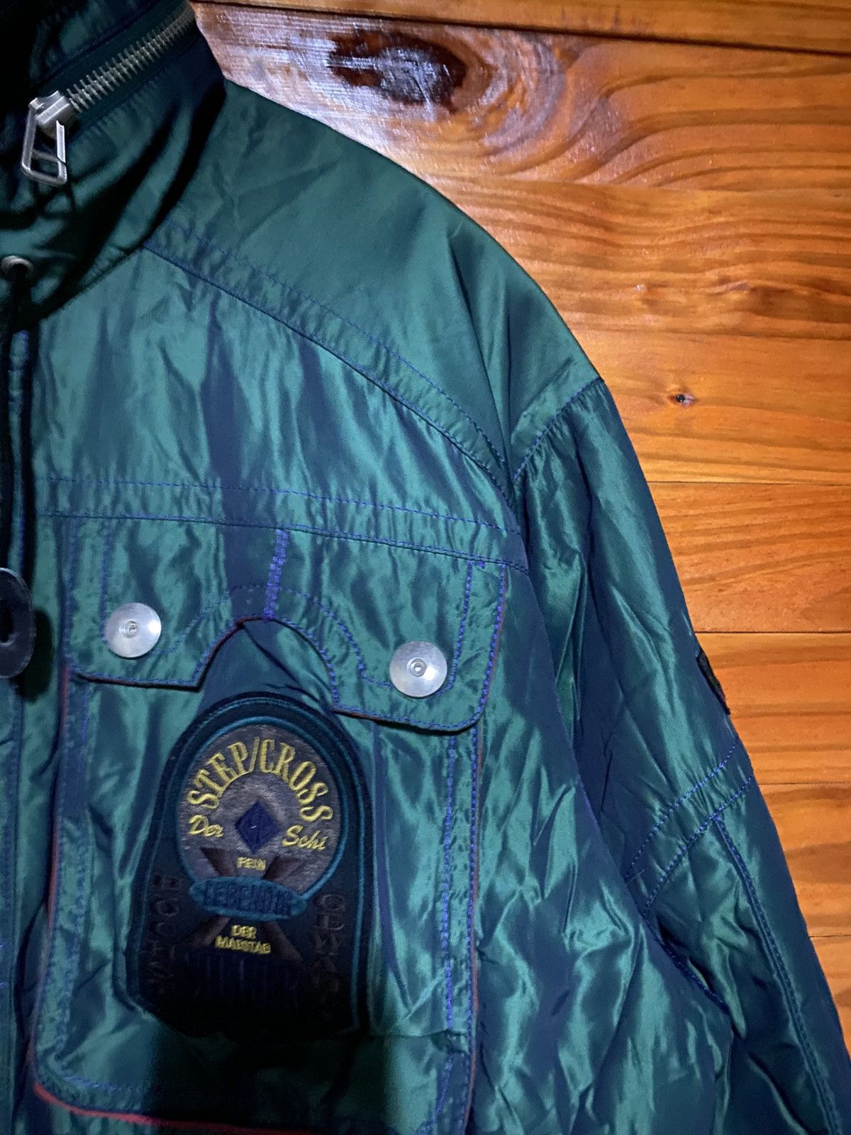 Vintage Vintage STEP/CROSS Quilted Puffer Jacket Green Japanese Size US M / EU 48-50 / 2 - 10 Thumbnail