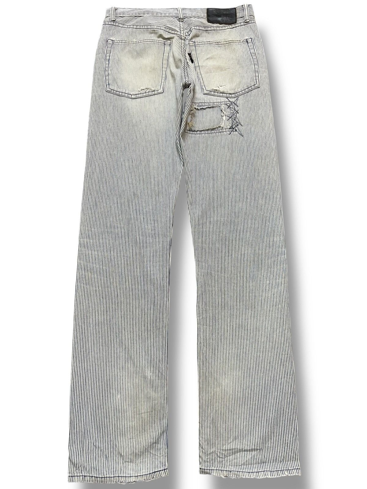 Beams Japan Vintage Beams Hickory Stripe Distressed Denim Size US 30 / EU 46 - 5 Thumbnail