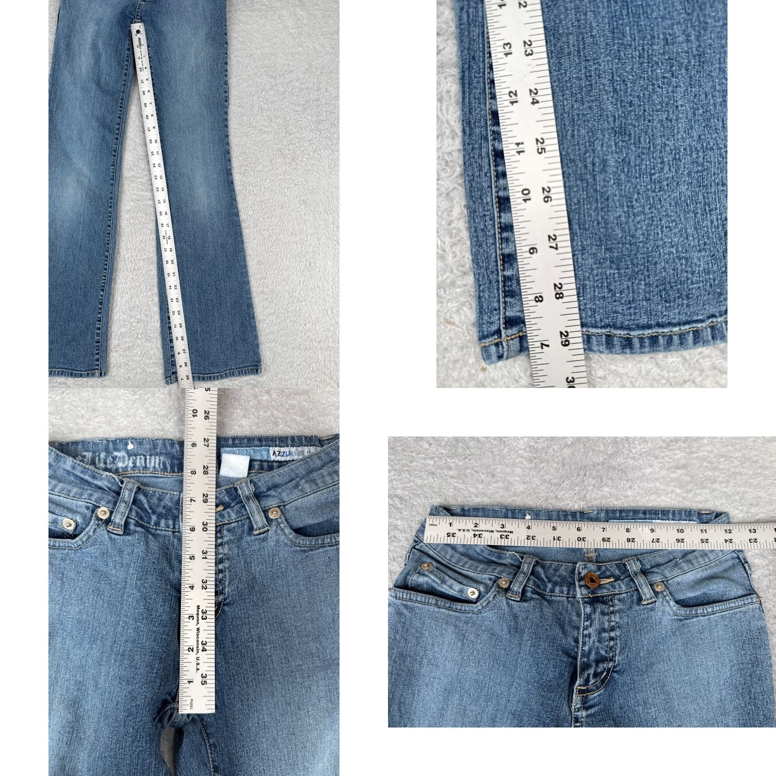 Vintage Azure Jeans Women Jeans Bootcut 26 Blue Denim Low Rise Cotton Blend 24x30 MPN 24X30 Blue Azure Denim Women 26 Bootcut Jeans Womens Size 26" / US 2 / IT 38 - 8 Thumbnail