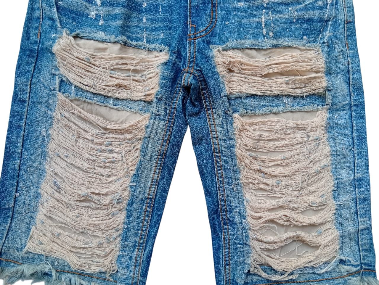 KMRii Lagust distressed splattered jeans short Size US 30 / EU 46 - 3 Thumbnail