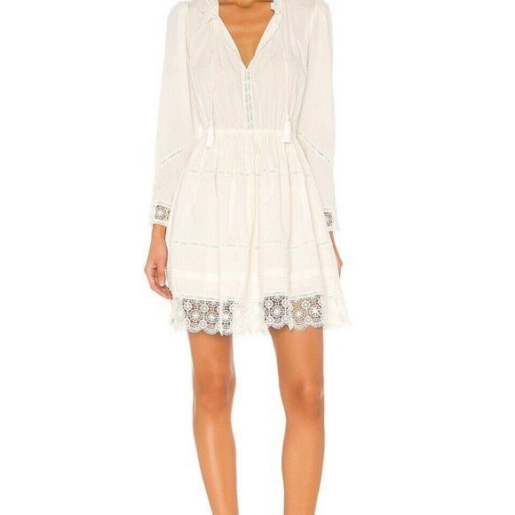 image of Ulla Johnson White Blanc Helene Eyelet Dress Size 2 Long Sleev, Women's