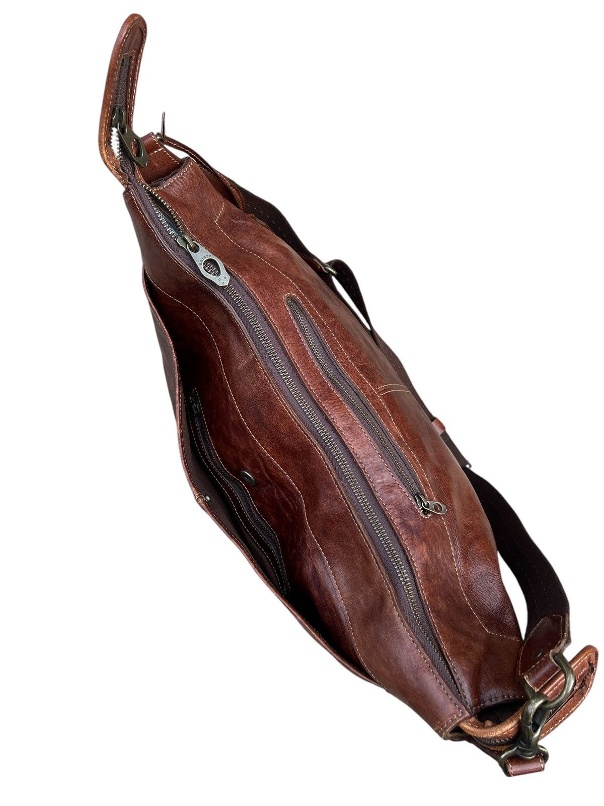 Leather Vintage Aniary Japan Distress Patina Leather 2 Way Bag Size ONE SIZE - 19 Thumbnail