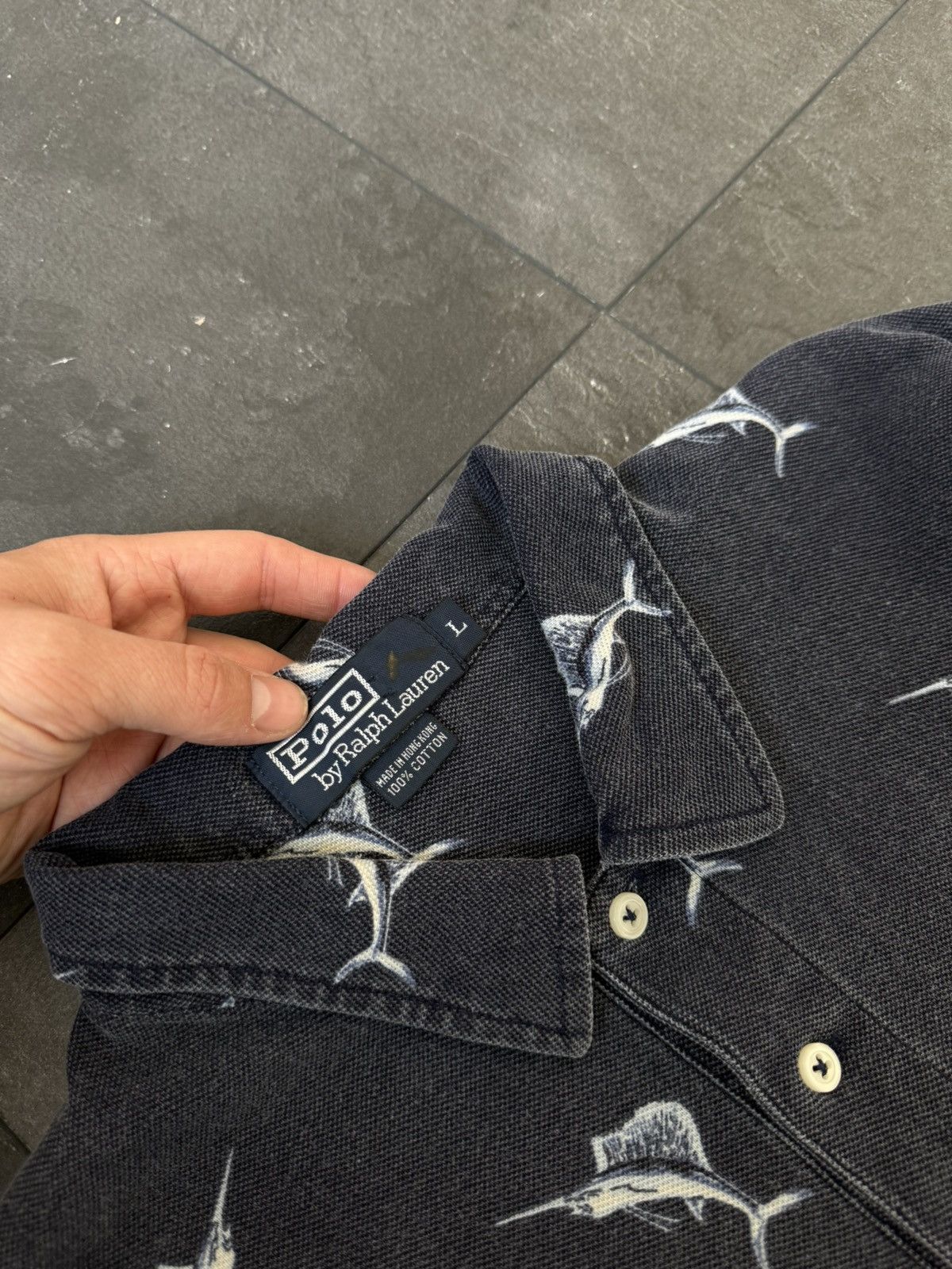 Polo Ralph Lauren × Vintage Vintage polo Ralph Lauren monogram polo tee 90s Size US L / EU 52-54 / 3 - 2 Thumbnail