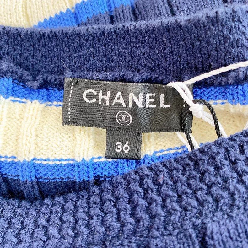 Chanel Chanel Striped knitted short-sleeved dress Size XS / US 0-2 / IT 36-38 - 6 Thumbnail