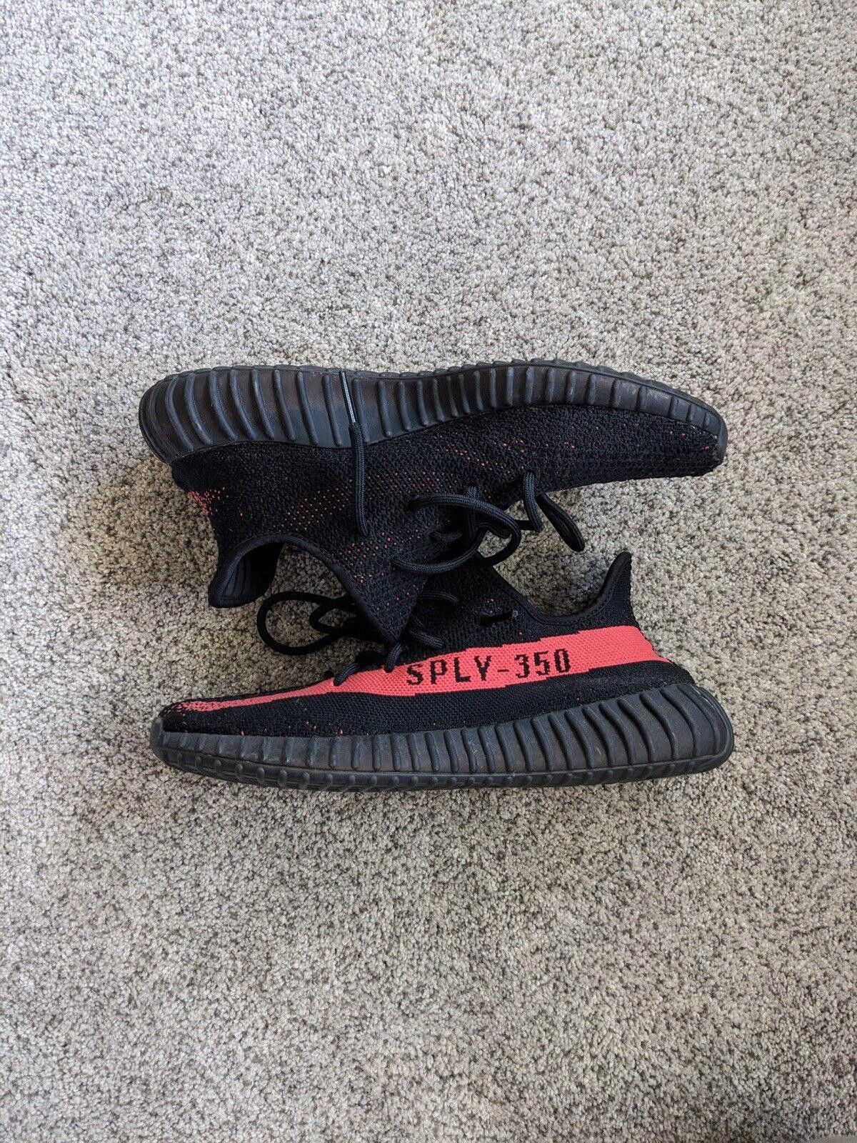 Adidas adidas Yeezy Boost 350 V2 Low Black Red BY9612 No Box Size US 10.5 / EU 43-44 - 2 Thumbnail