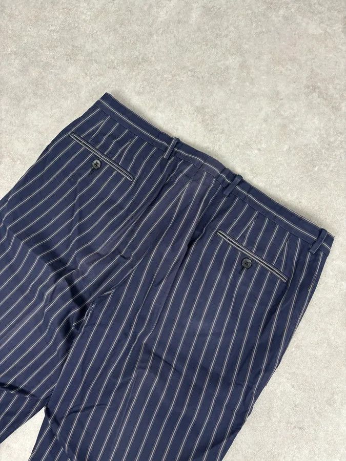 Gucci 2000s Gucci Navy Pinstriped Viscose Classy Pants Size US 34 / EU 50 - 7 Thumbnail