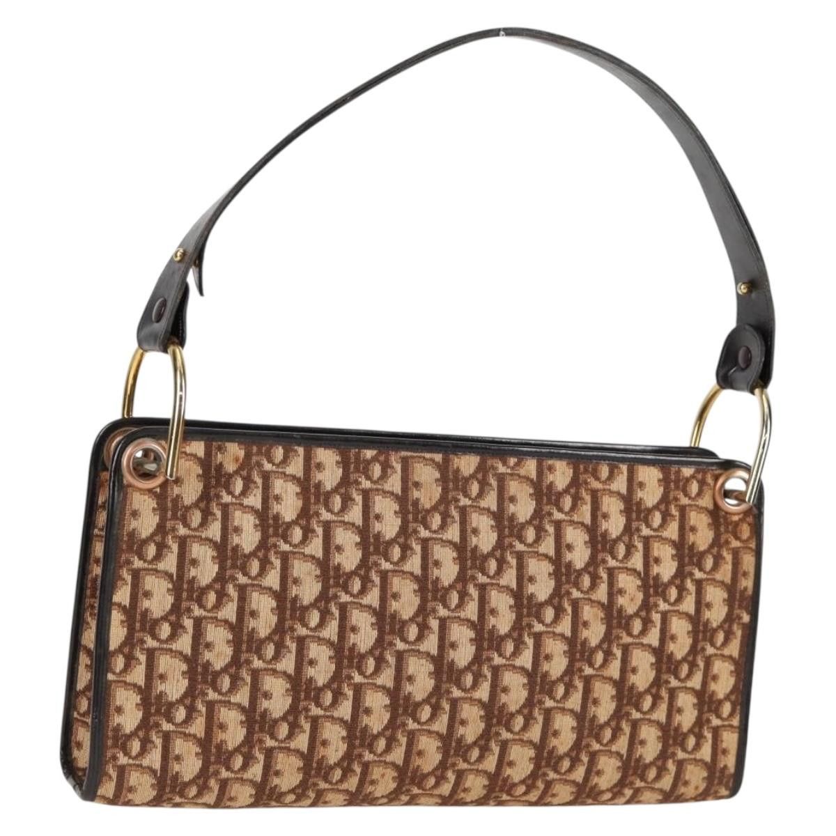 Dior DIOR Trotter Canvas Shoulder Bag Brown Gold Size ONE SIZE - 1 Thumbnail