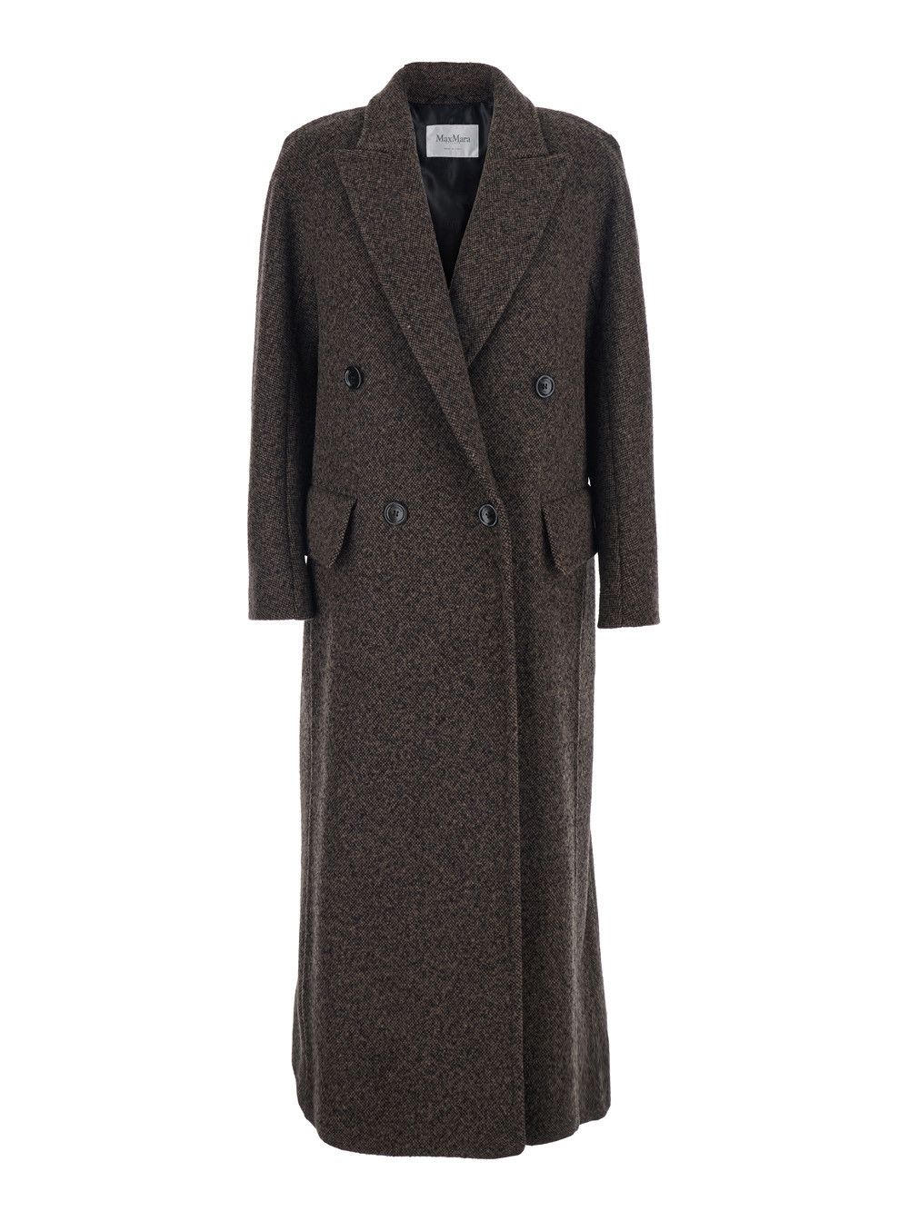 Max Mara 'Arco' Brown Double-Breasted Coat with Peak Revers and Half Belt in Wool and Cashmere Woman Size M / US 6-8 / IT 42-44 - 1 Thumbnail