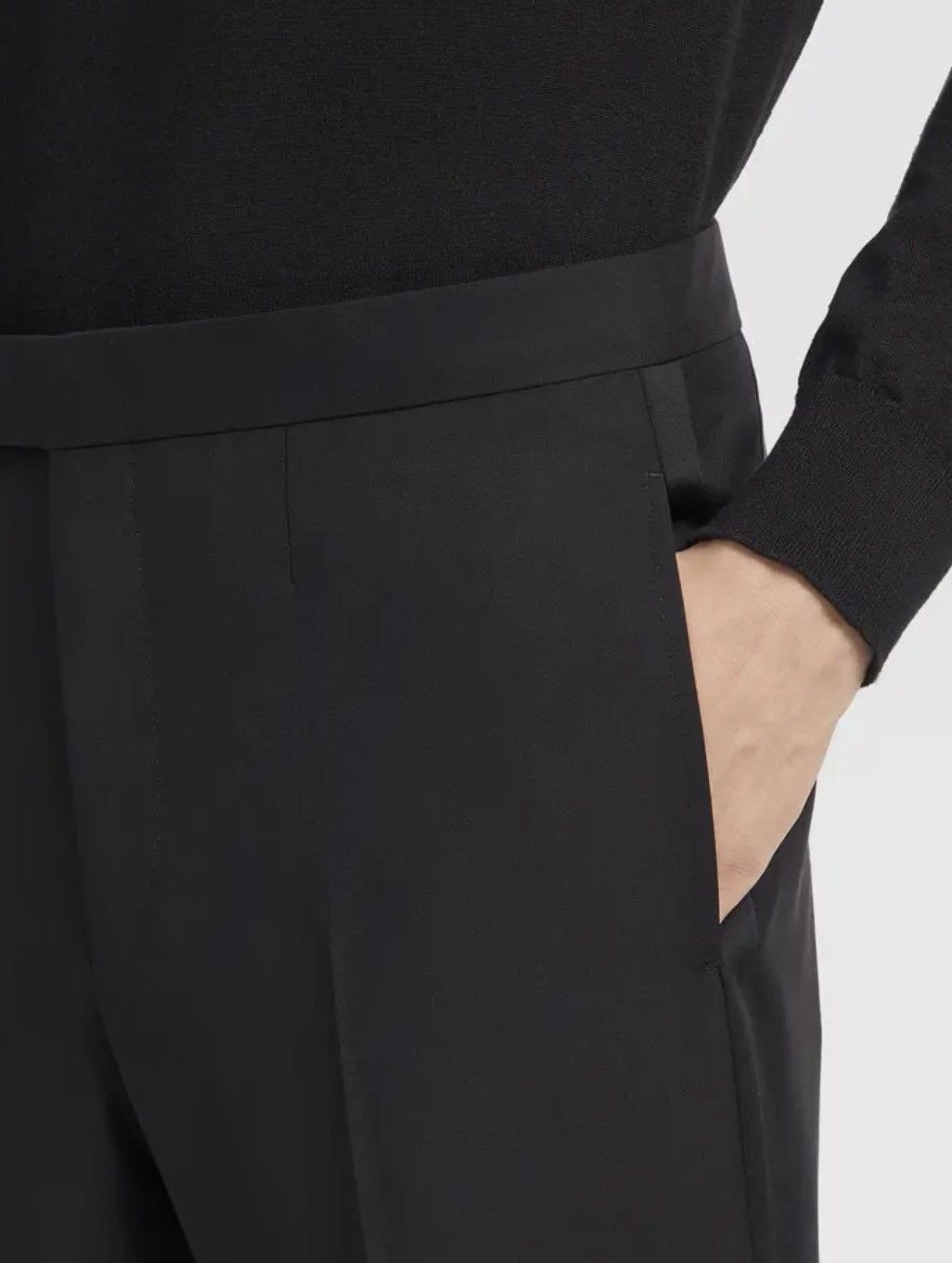 Z Zegna Zegna Flat Front Tuxedo Trousers size 7-54R/ fit 36” waist Size 54R - 4 Thumbnail