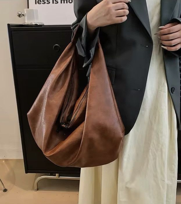 Leather Big Soft Pu Leather Hobo/Shoulder Bag Size ONE SIZE - 3 Thumbnail