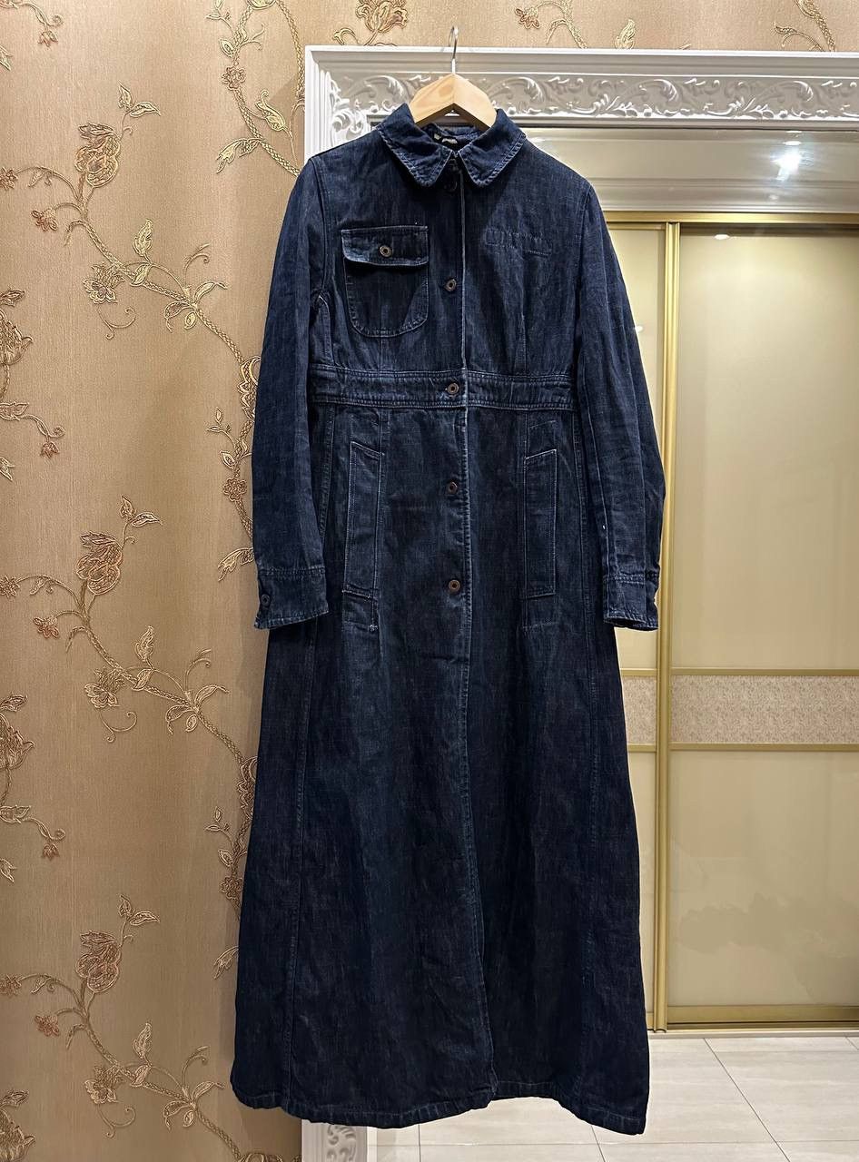 MIU MIU Vintage Rare Denim Dress Coat y2k 2000’s Denim Sz 48