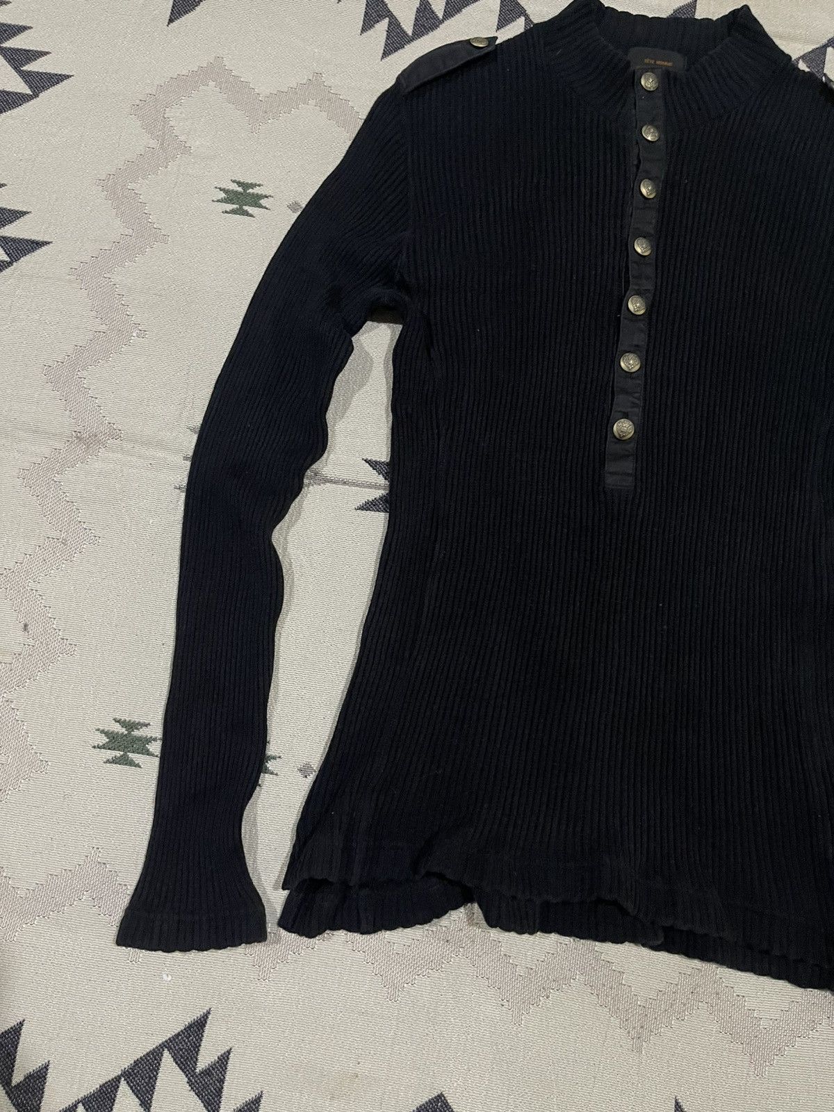 Tete Homme 90s TETE HOMME BY ISSEY MIYAKE HALF BUTTON KNITWEAR Size US M / EU 48-50 / 2 - 3 Thumbnail