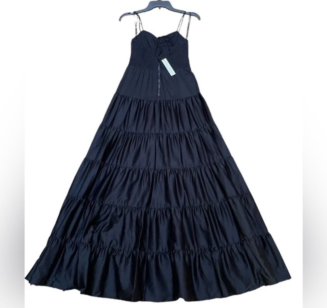 Alice + Olivia Alice + Olivia Black Jori Spaghetti Strap Tiered Maxi Dress Size XS / US 0-2 / IT 36-38 - 6 Thumbnail