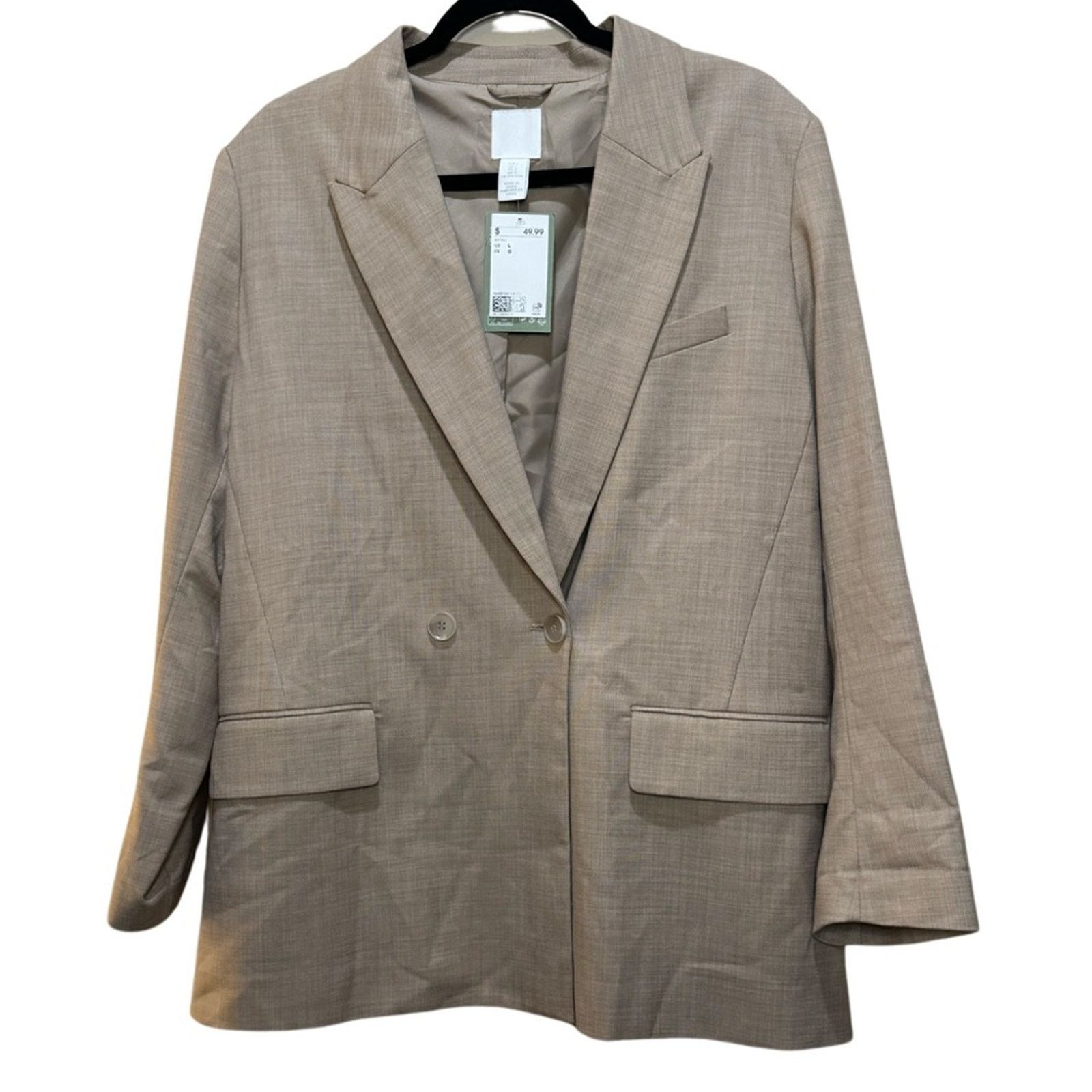 H&M H&M Men’s Double-breasted Button Blazer- Beige Size L Size US L / EU 52-54 / 3 - 1 Thumbnail
