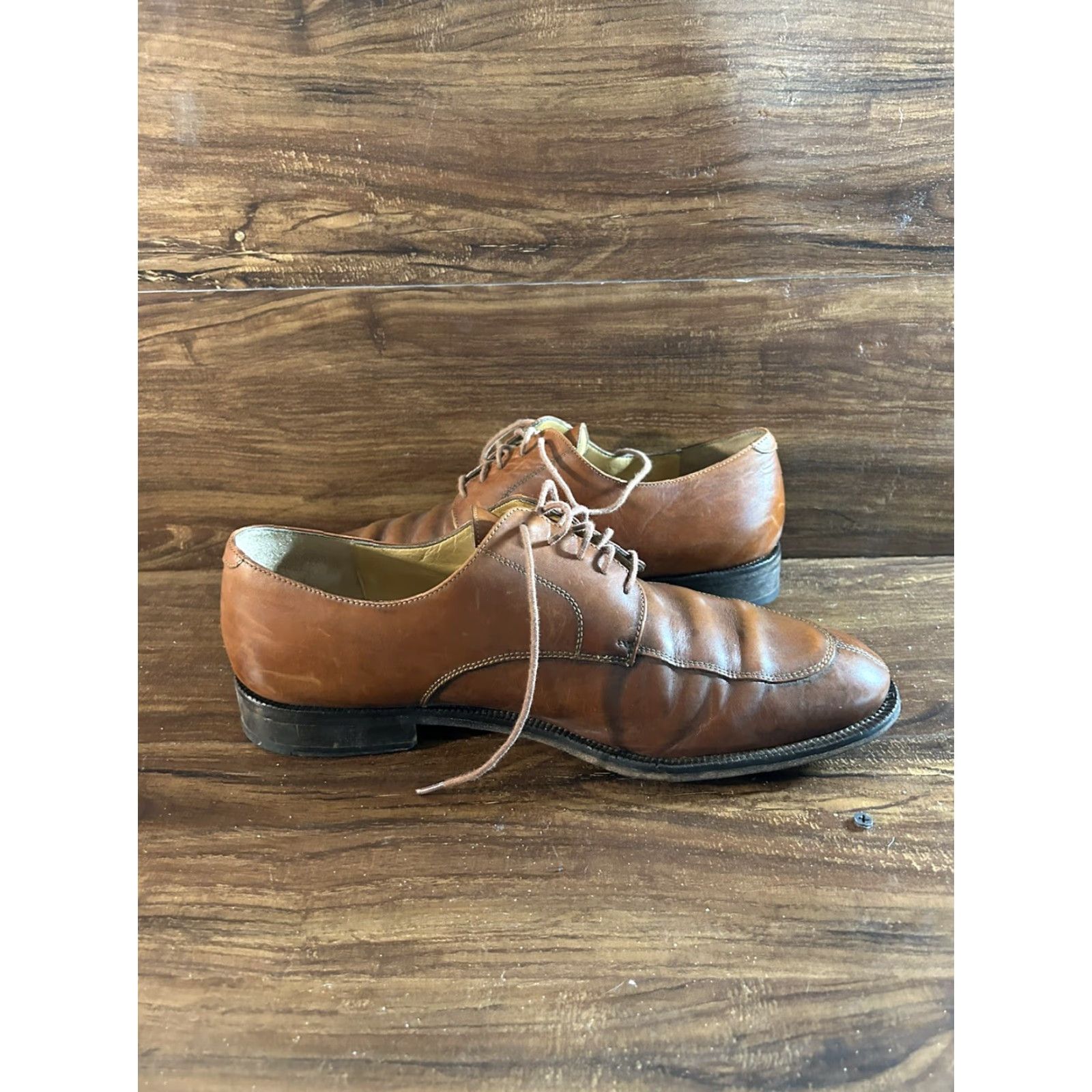 Cole Haan Cole Haan Mens City Brown Leather Cap Toe Dress Lace Up Oxfords sz 13 D Shoes Size ONE SIZE - 3 Thumbnail