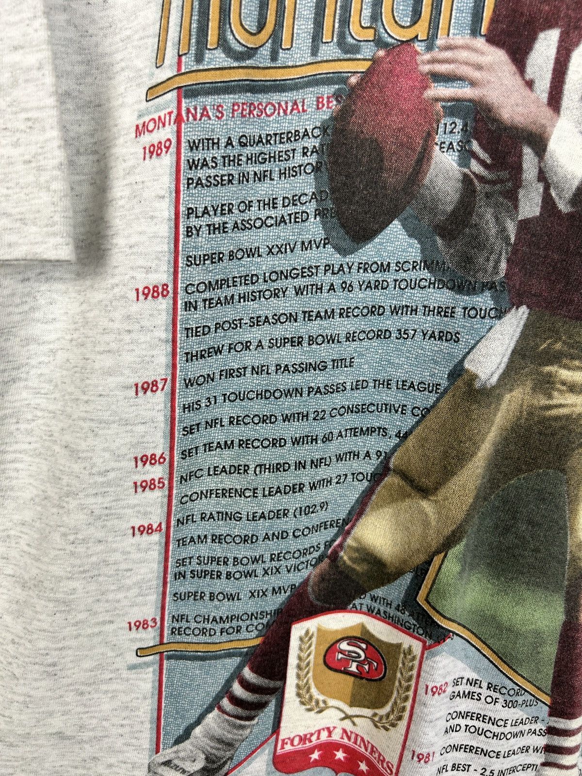 Salem Sportswear Salem Sportswear 1990 Joe Montana 49ERS NFL T-Shirt L Size US L / EU 52-54 / 3 - 3 Thumbnail