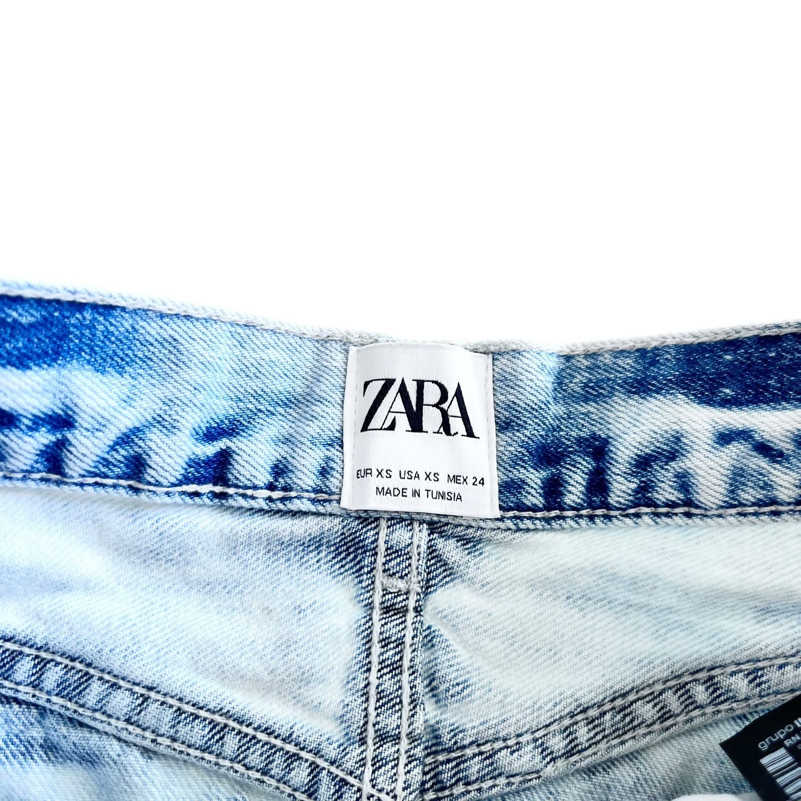 Zara Zara Blue Tie Dye A-Line Denim Mini Skirt Size XS Size 25" / US 0 / IT 36 - 3 Thumbnail
