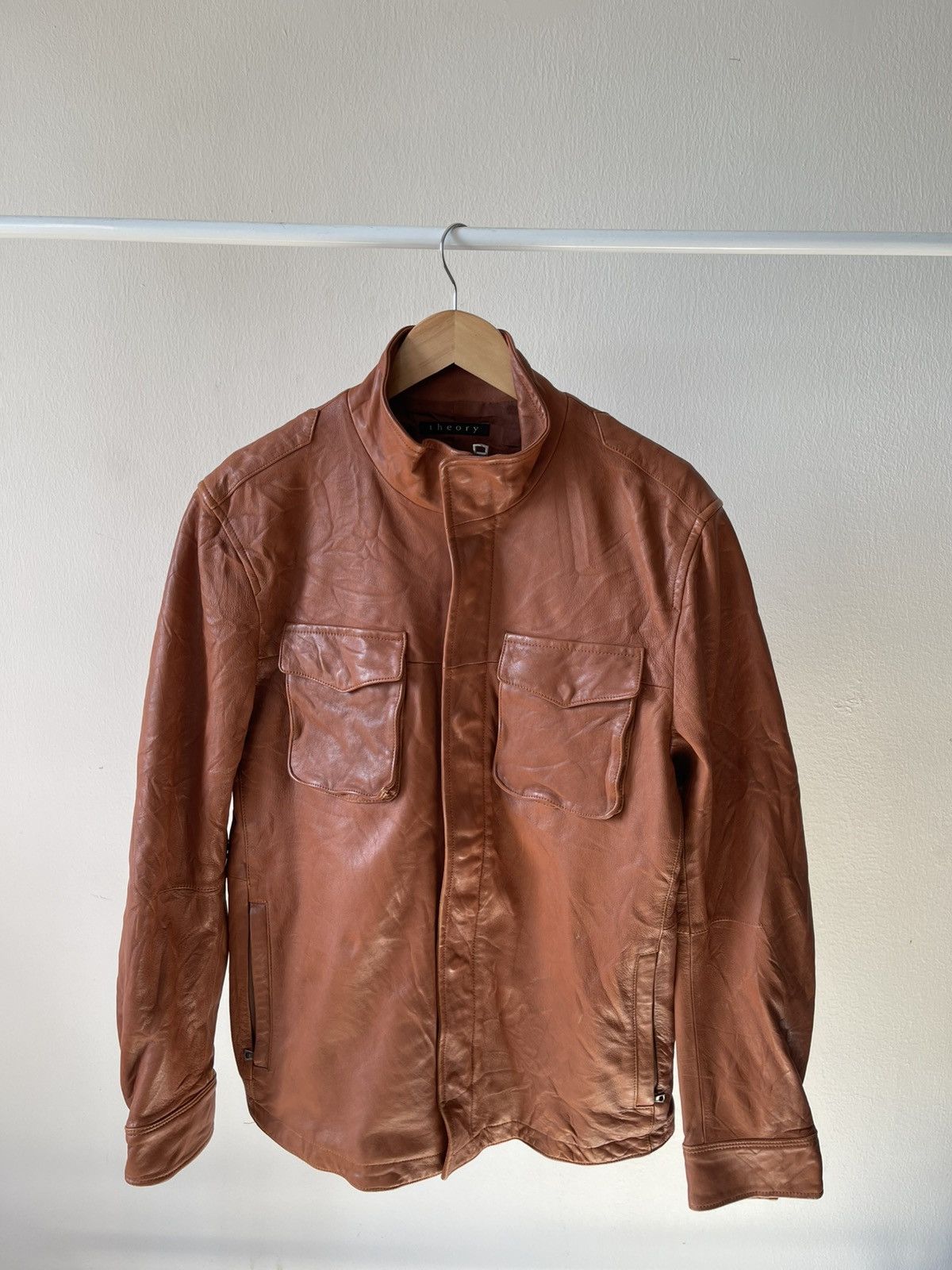 Designer × Theory Theory Sheepskin Leather Zip Jacket Size US M / EU 48-50 / 2 - 5 Thumbnail