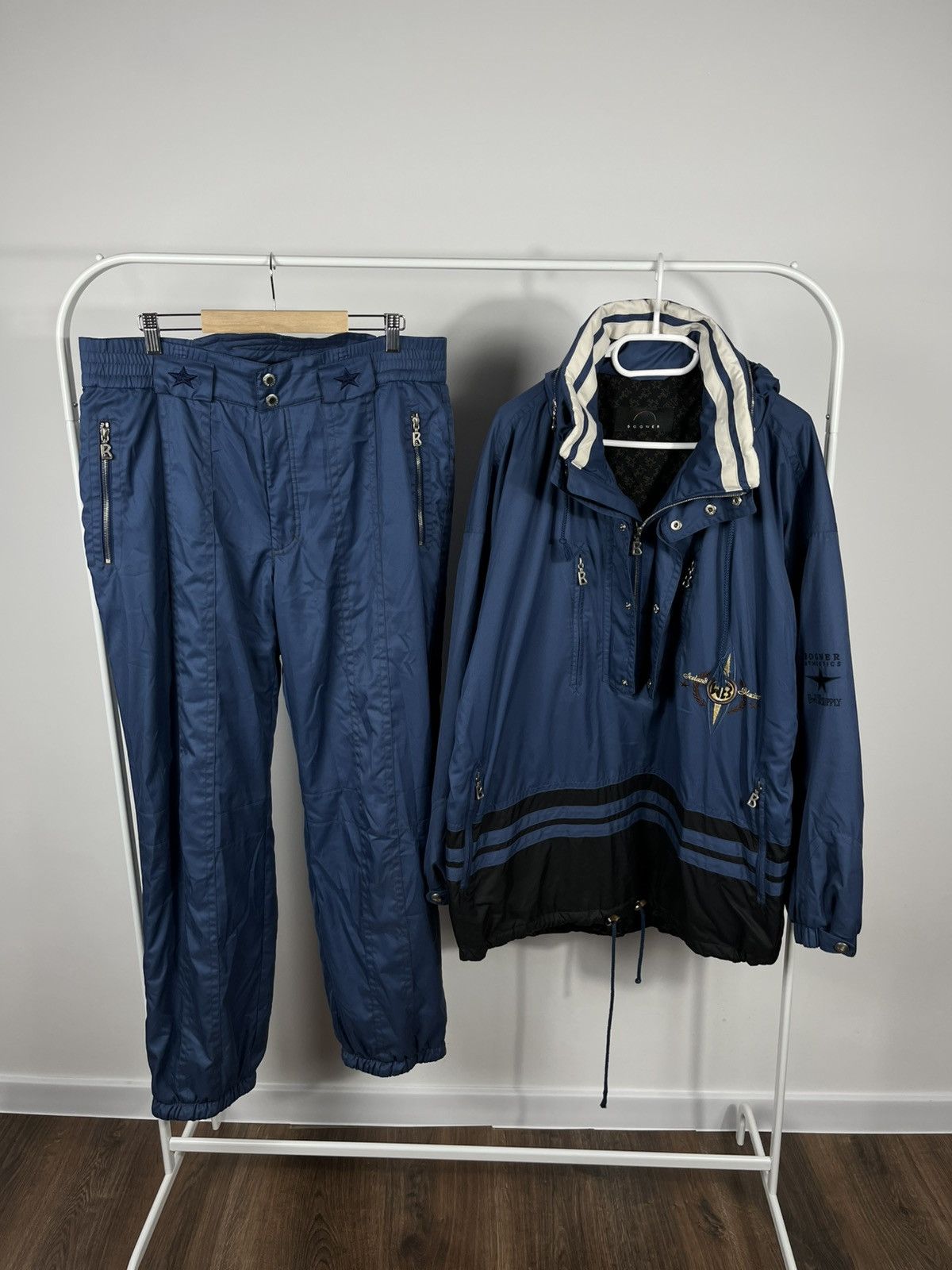 Bogner Vintage Bogner Glaciers Ski Set Jacket Pants Blue Black Logo Size US XL / EU 56 / 4 - 1 Thumbnail