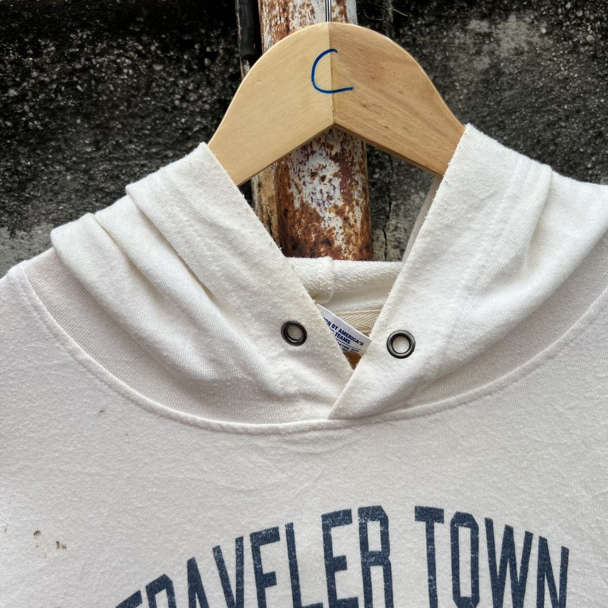 Russell Athletic “VINTAGE” TRASHED RUSSEL GRAPHIC TEE HOODIE Size US L / EU 52-54 / 3 - 16 Thumbnail