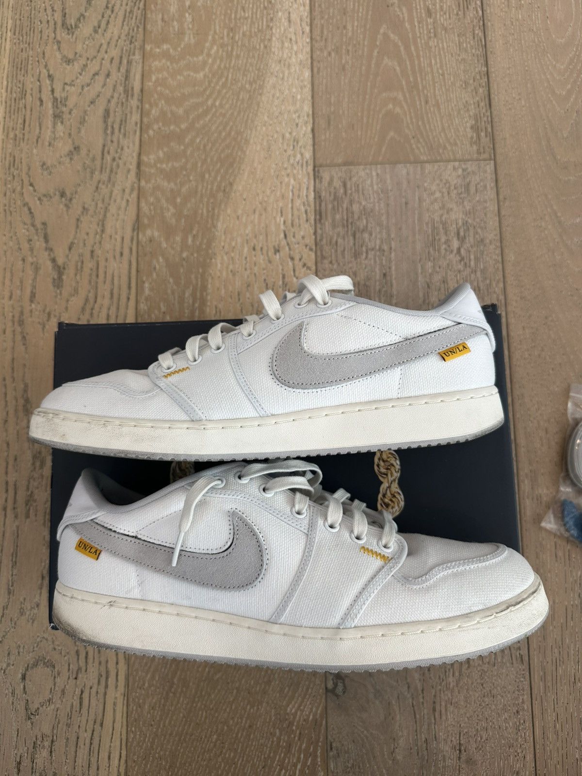 Jordan Brand × Union LA Jordan 1 Retro AJKO Low SP Union White Canvas Size US 13 / EU 46 - 4 Thumbnail