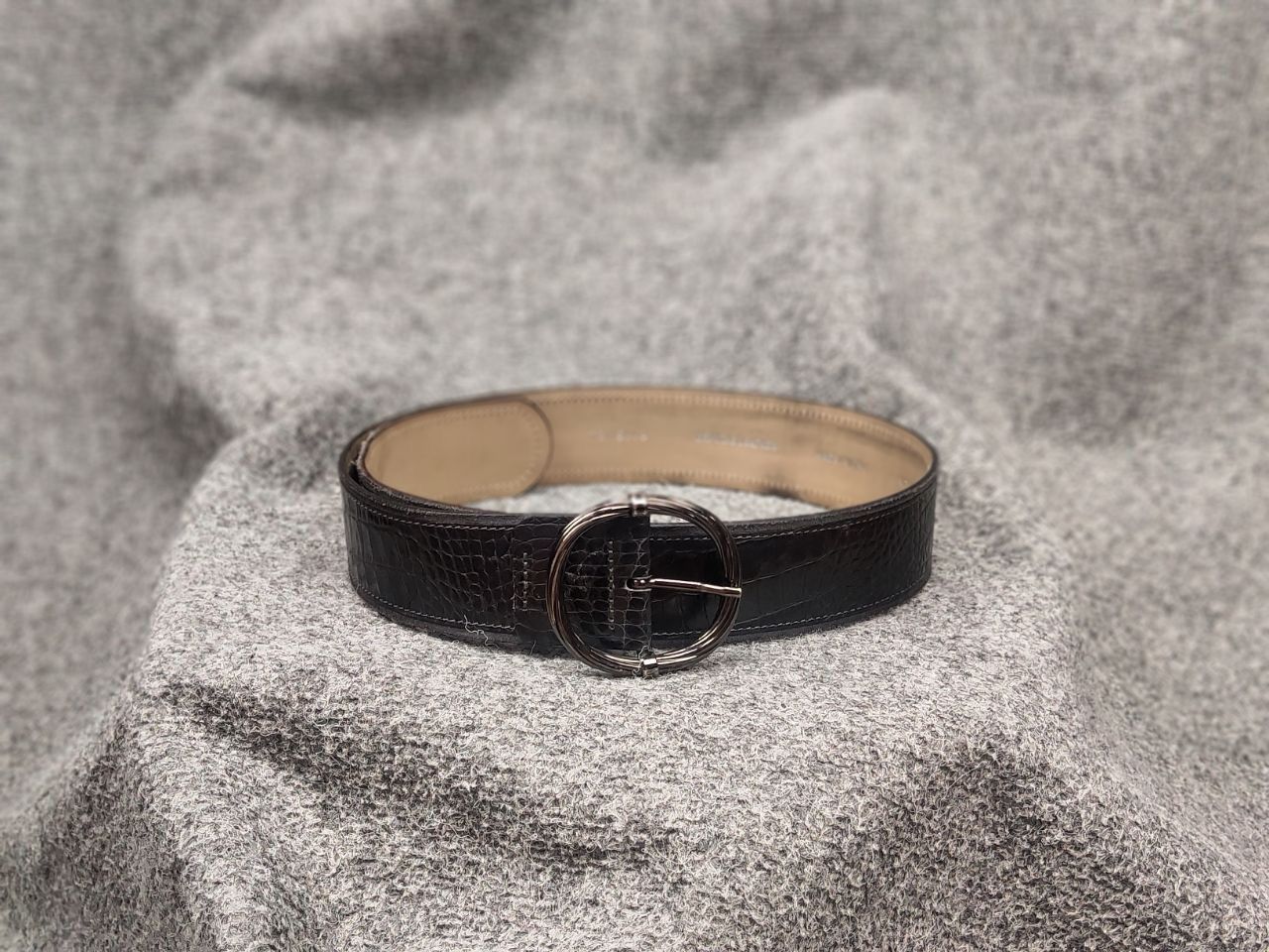 Tonello Tonello Design Premium leather belt with alligator embossing Size ONE SIZE - 12 Thumbnail