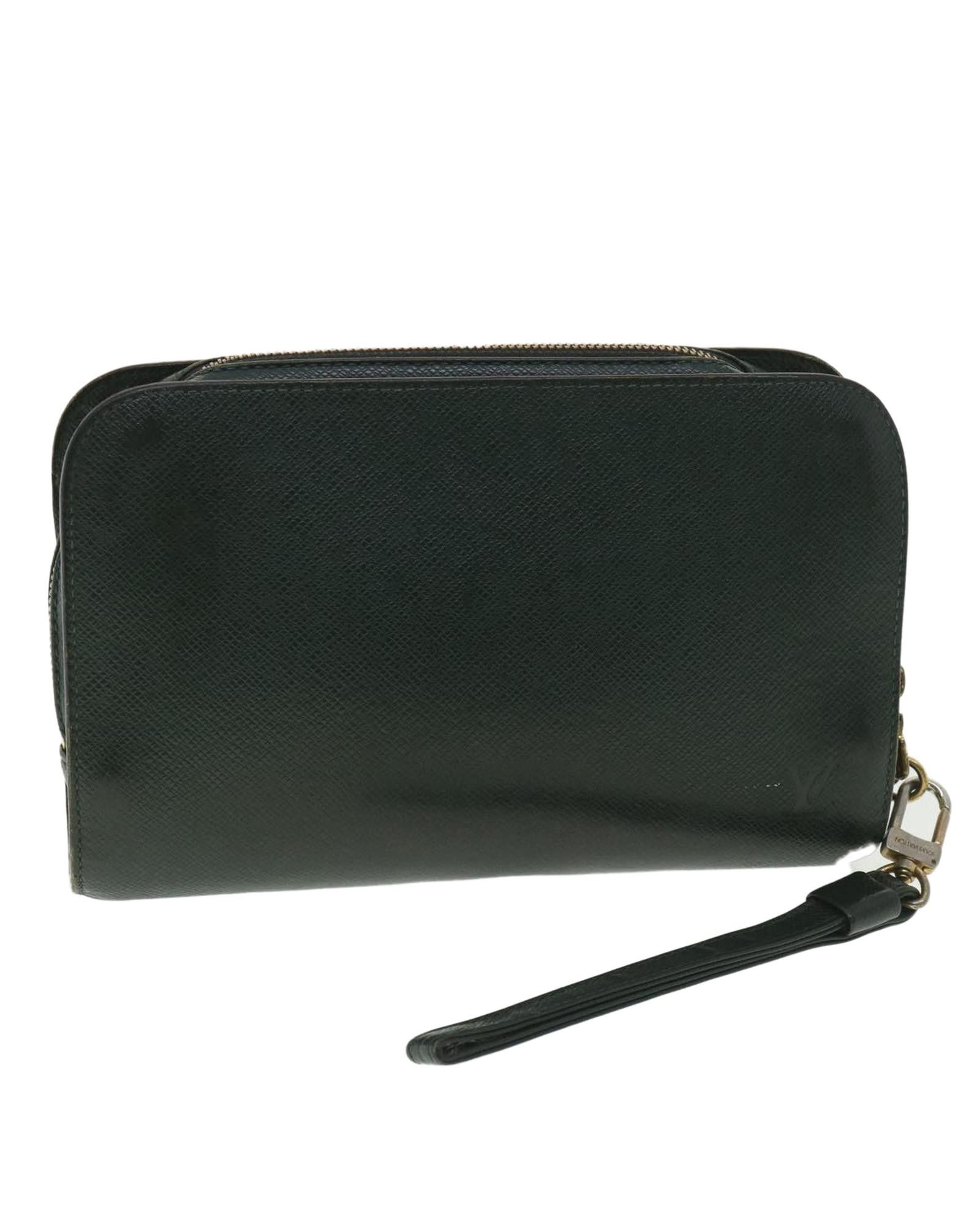 image of Louis Vuitton Epicea Taiga Leather Clutch Bag, Men's
