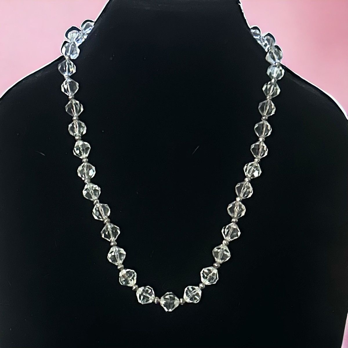 Vintage Vintage clear faceted bead necklace Size ONE SIZE - 1 Thumbnail